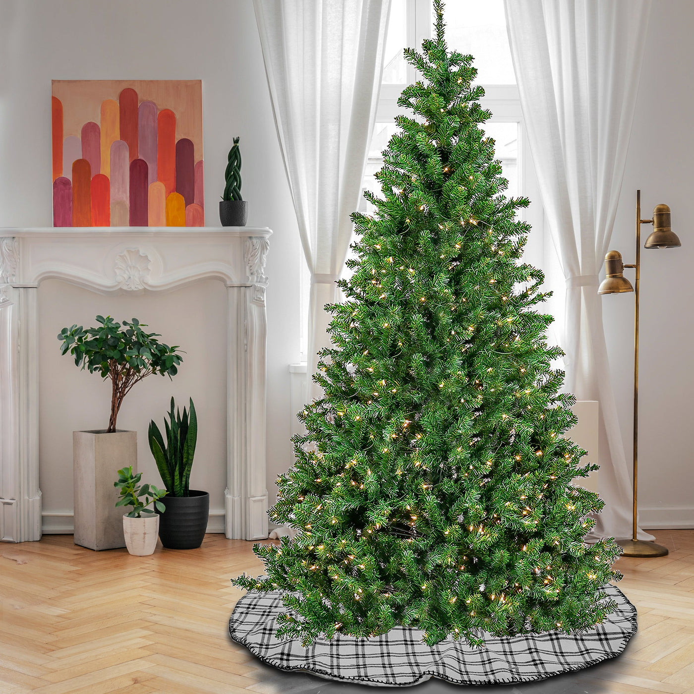 7.5 ft. Pre-Lit Phillip Spruce Tree with Clear Lights