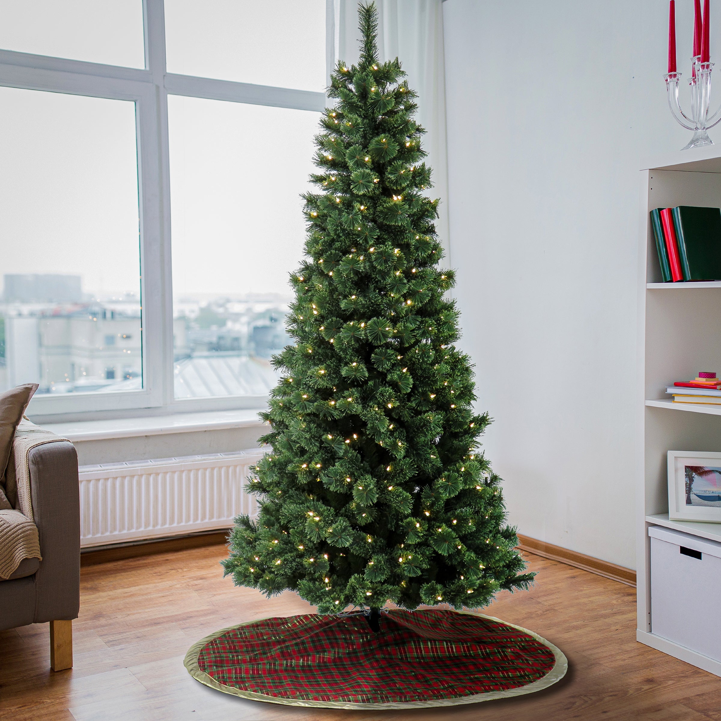 7.5 ft. Pre-Lit Pilchuck Pine Tree with LED Lights