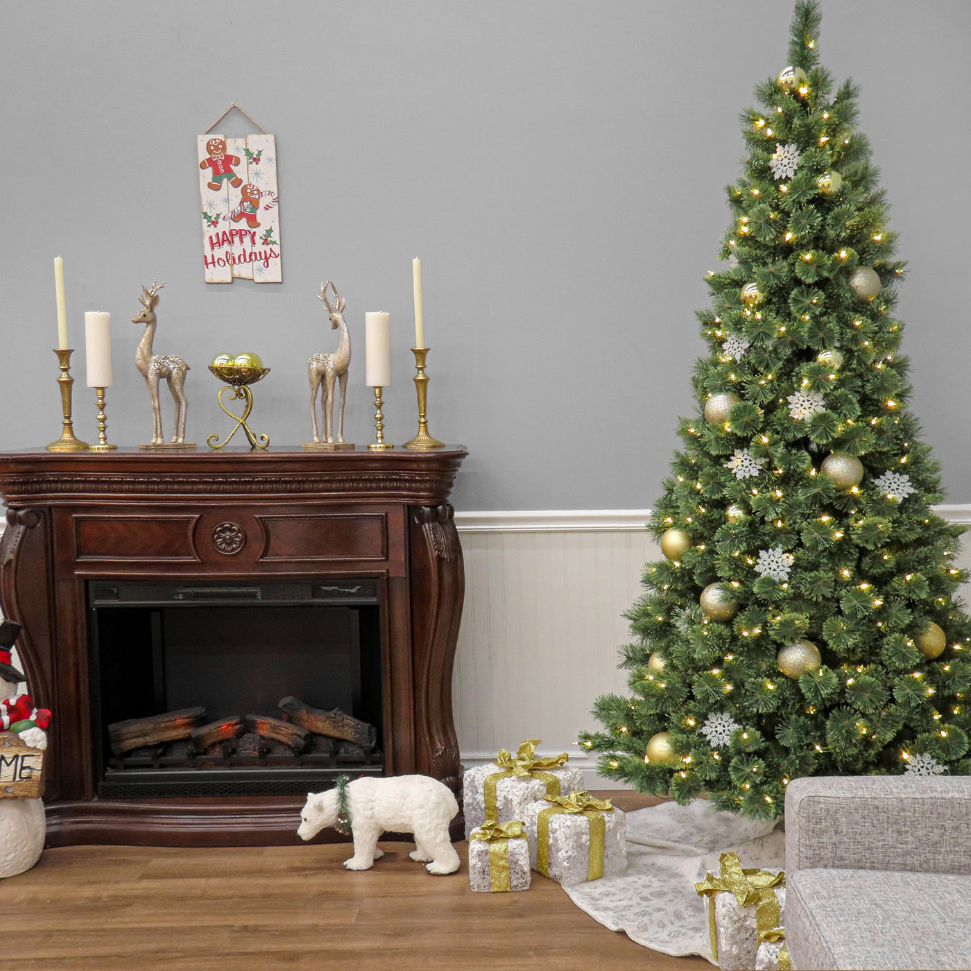 7.5 ft. Pre-Lit Pilchuck Pine Tree with LED Lights
