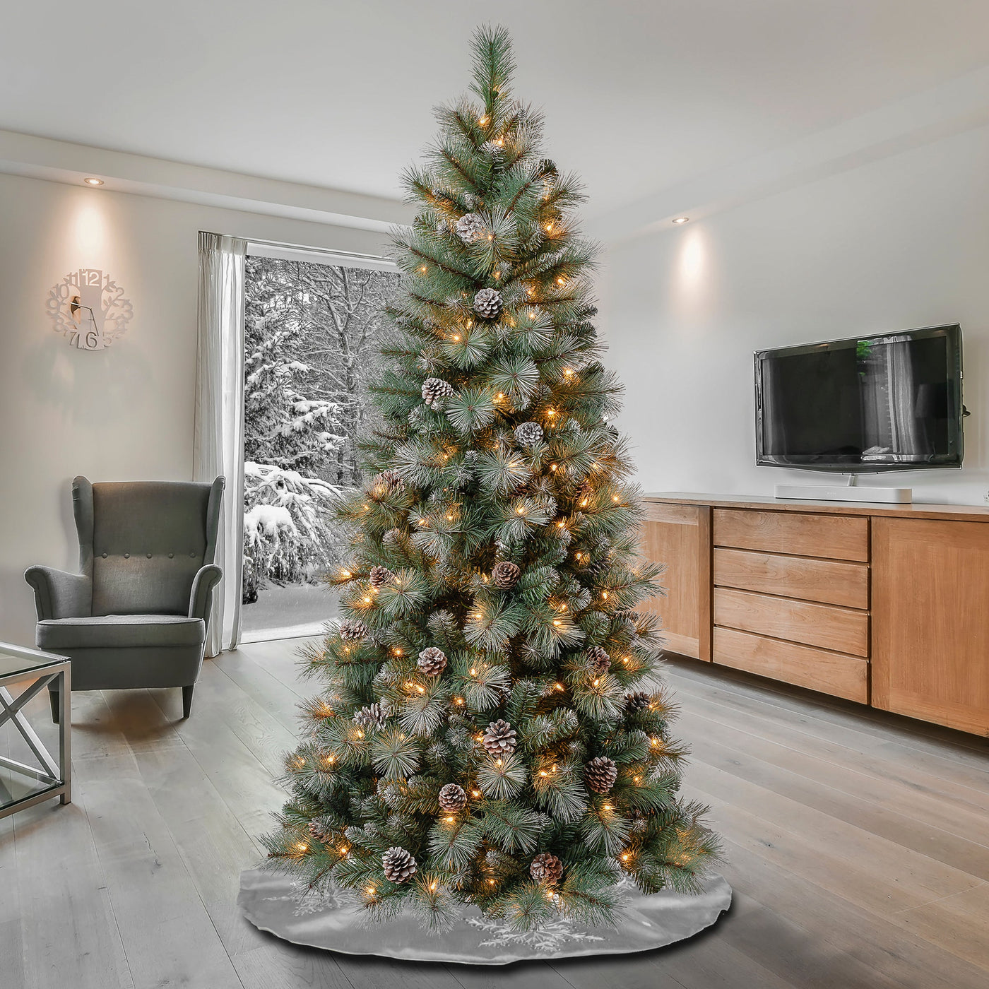 6 ft. Pre-Lit Perry Mixed Pine Tree with Clear Lights