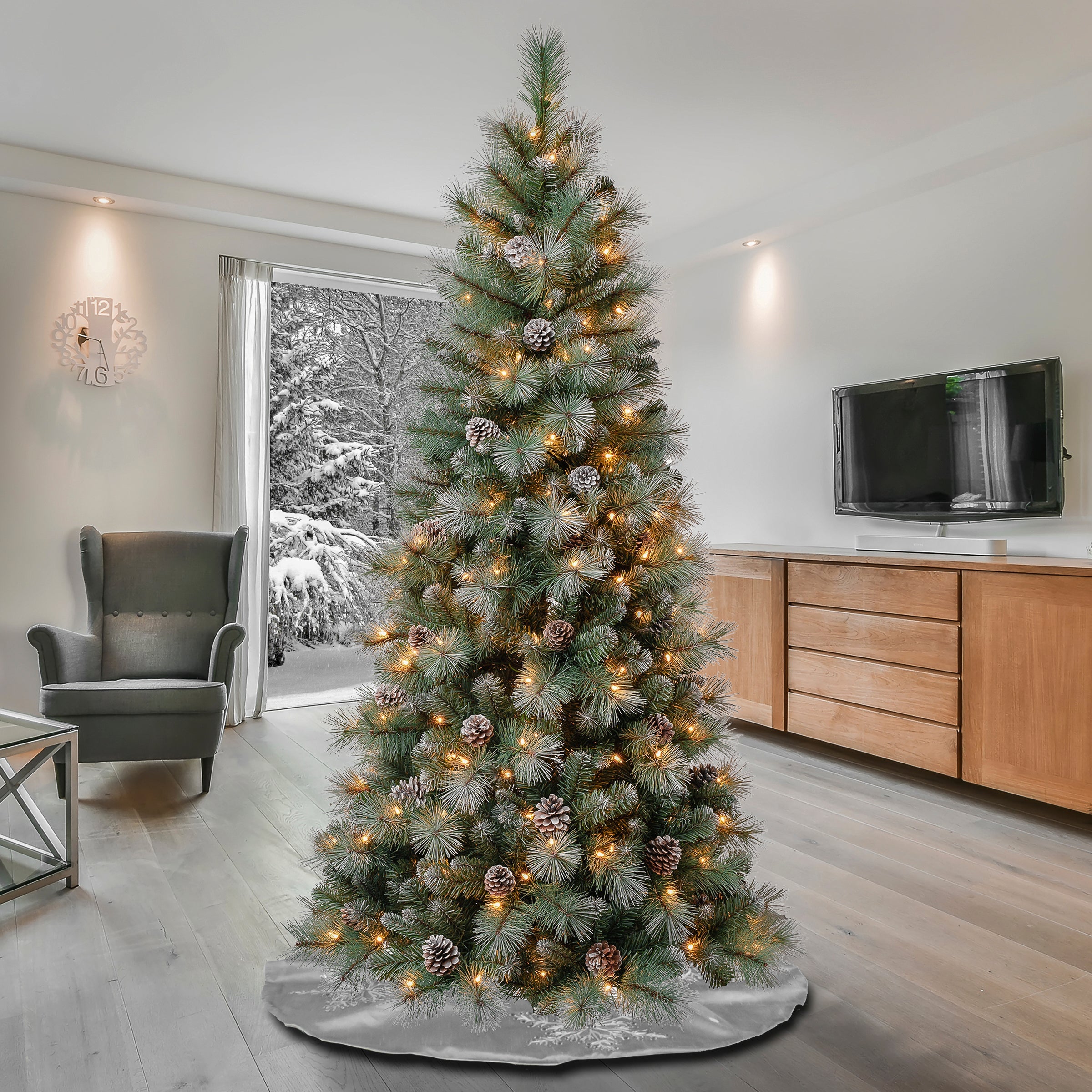 6 ft. Pre-Lit Perry Mixed Pine Tree with Clear Lights