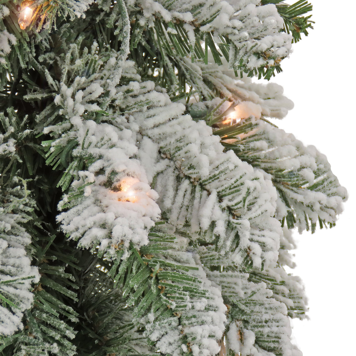 4 ft. Pre-Lit Snowy Downswept Forestree Tree with Clear Lights