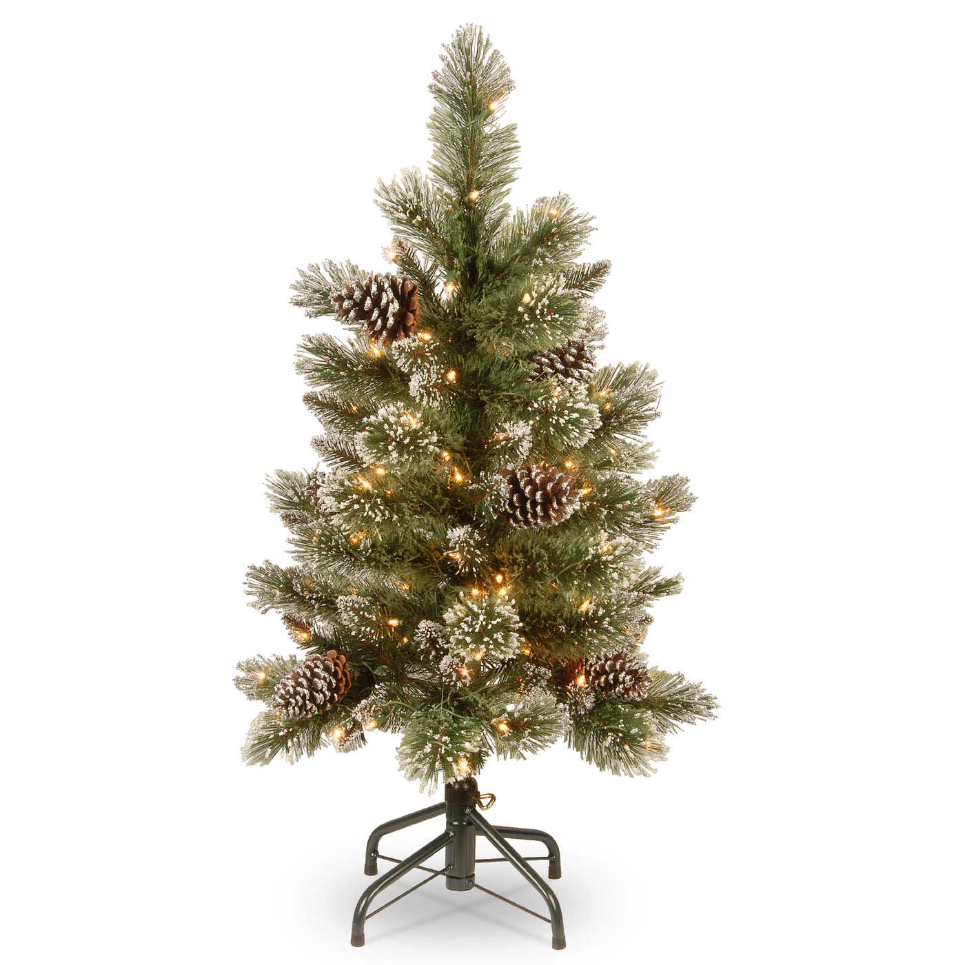 3 ft. Pre-Lit Glistening Pine Pencil Slim Tree with Clear Lights
