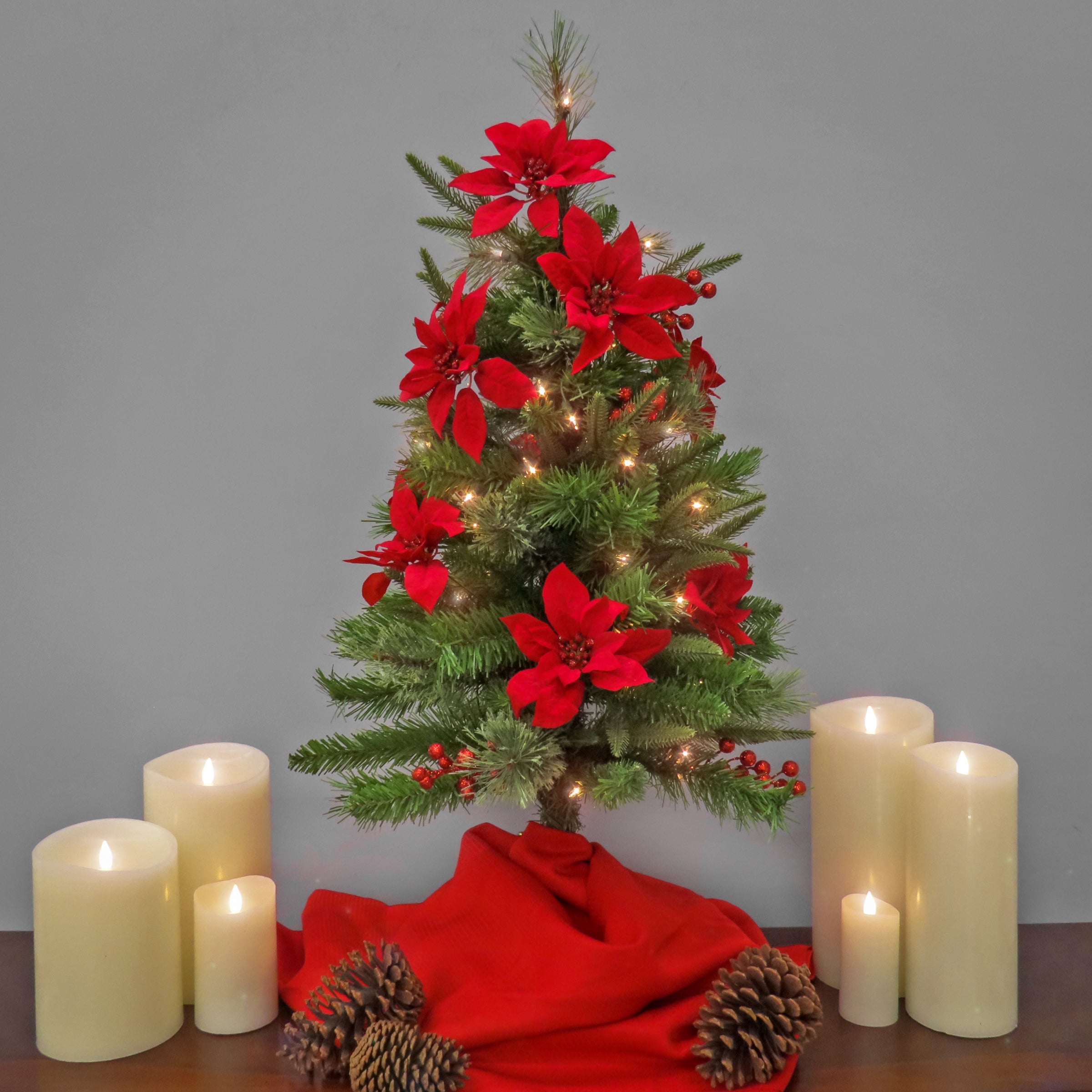 3 ft. Pre-Lit Colonial Pencil Slim Tree with Clear Lights