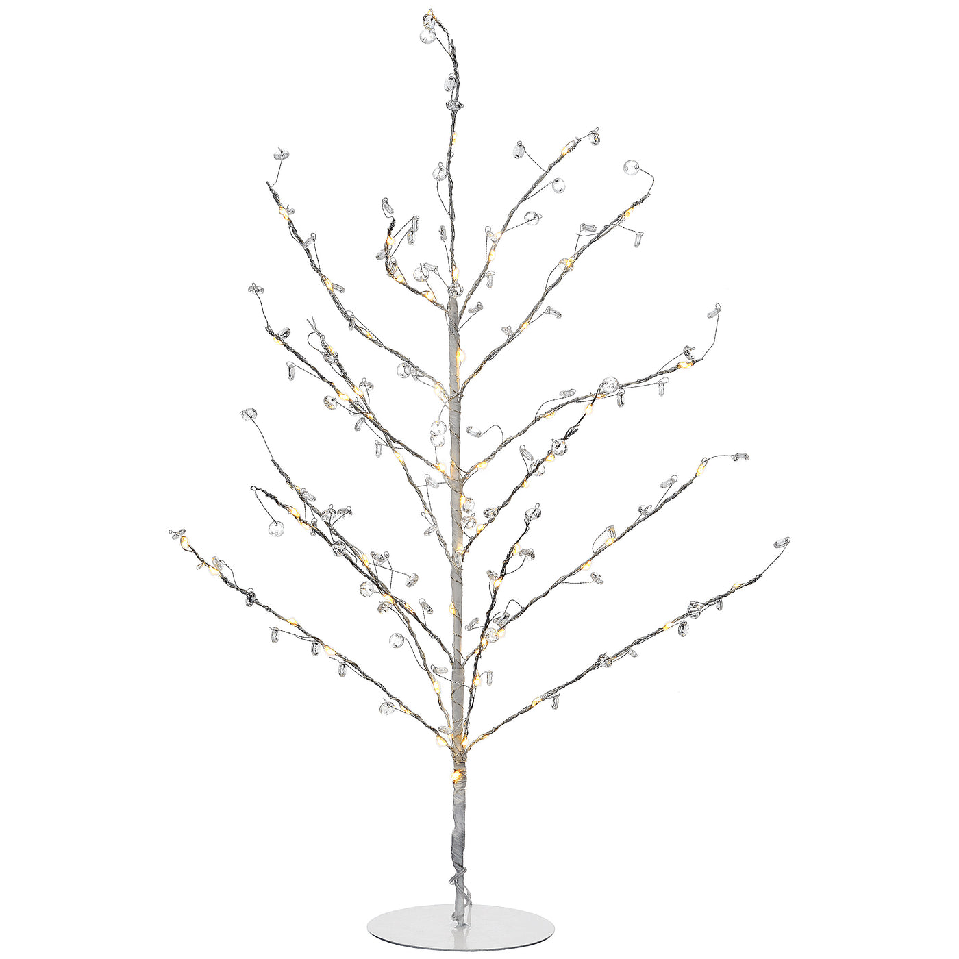 National Tree Company, Pre-Lit Artificial Christmas Tree, Metal Wire with Clear Beads, with Warm White LED Lights, Battery Powered, 24 in