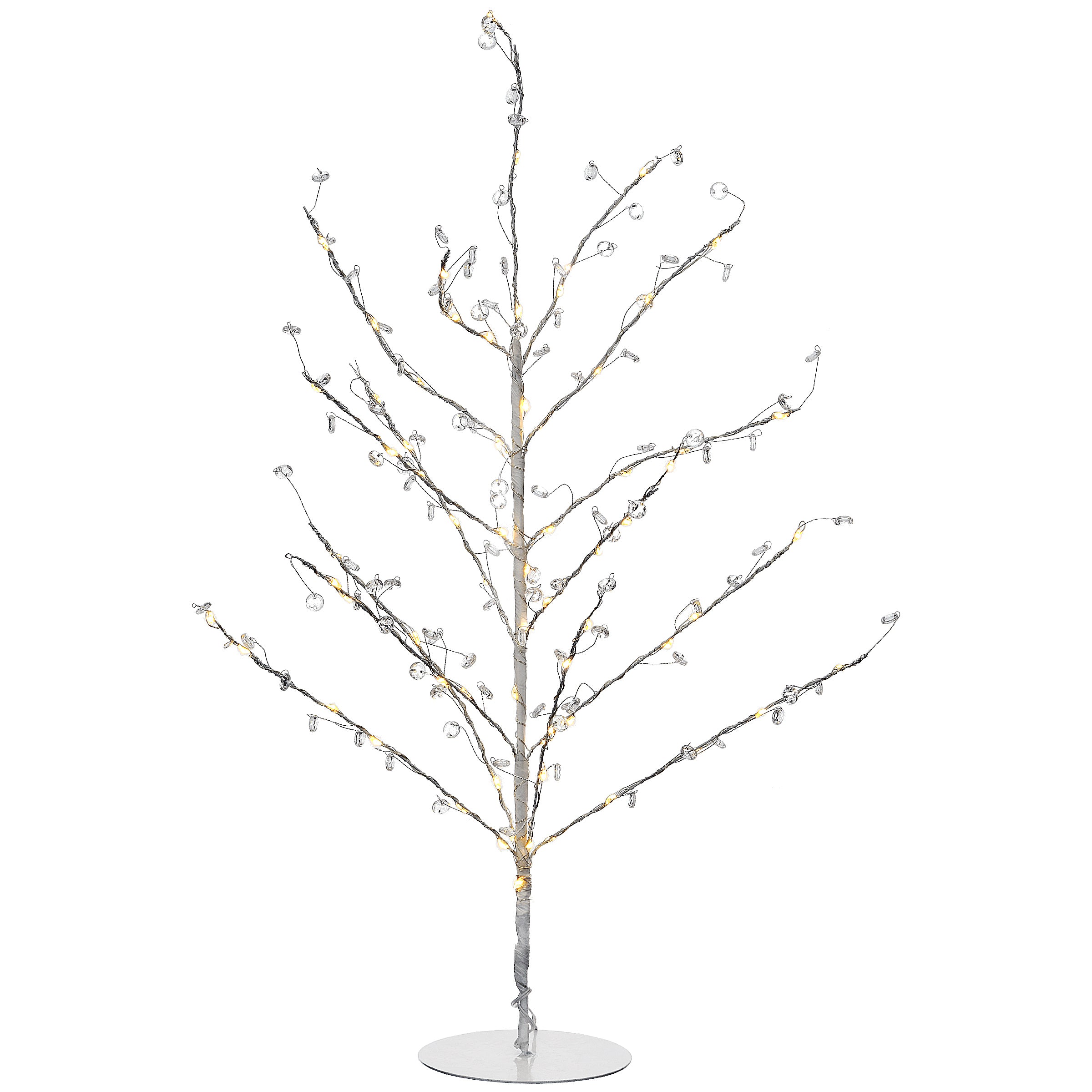 National Tree Company, Pre-Lit Artificial Christmas Tree, Metal Wire with Clear Beads, with Warm White LED Lights, Battery Powered, 24 in