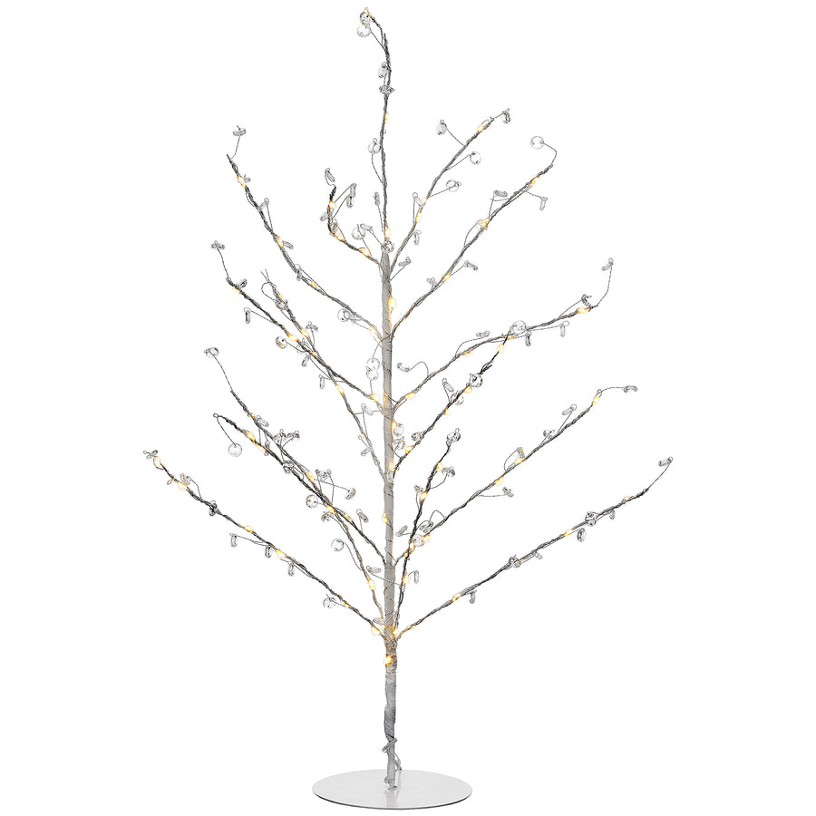 National Tree Company, Pre-Lit Artificial Christmas Tree, Metal Wire with Clear Beads, with Warm White LED Lights, Battery Powered, 24 in