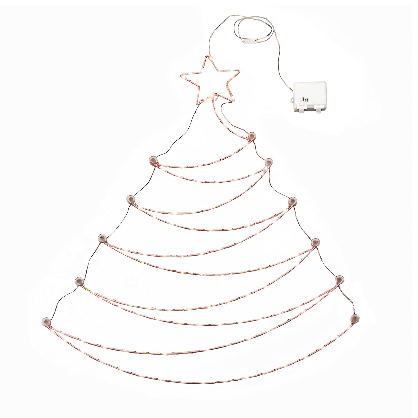 37 in. Pre-Lit Artificial Silver Christmas Tree, Hanging Metal Wire Decoration with Warm White LED Lights