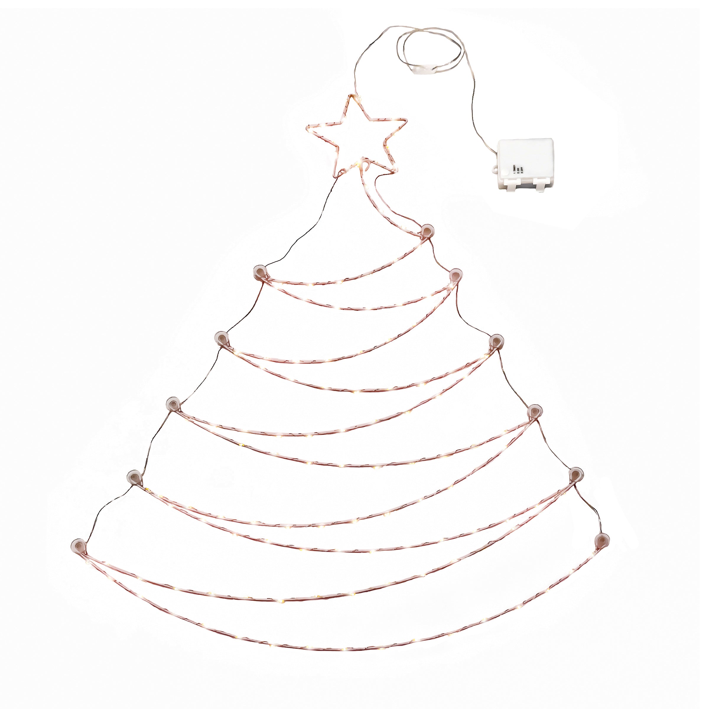 37 in. Pre-Lit Artificial Silver Christmas Tree, Hanging Metal Wire Decoration with Warm White LED Lights
