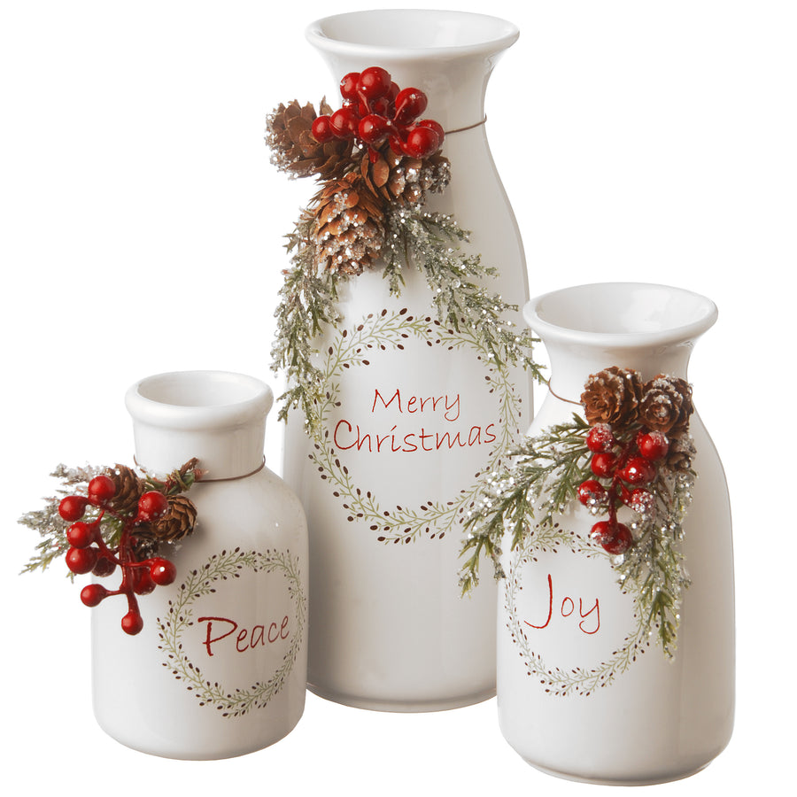 Holiday Antique Milk Bottles Set