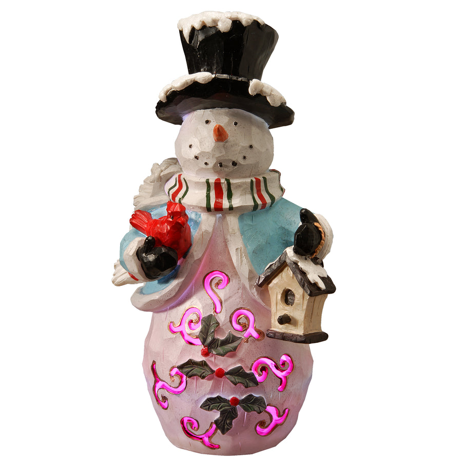 11in. Lighted Holiday Snowman Decor