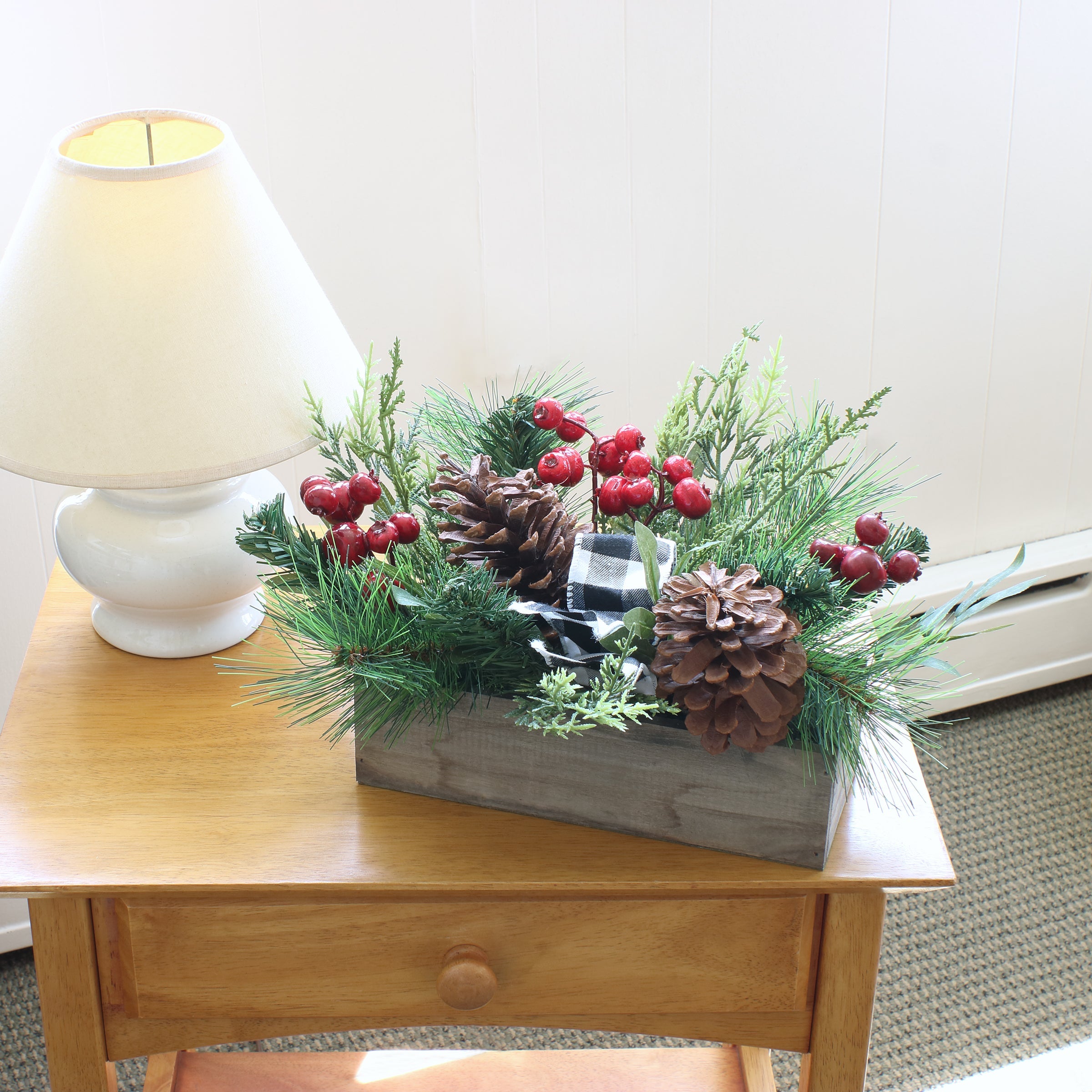 16 in. Christmas Mixed Pine and Berries Arrangement