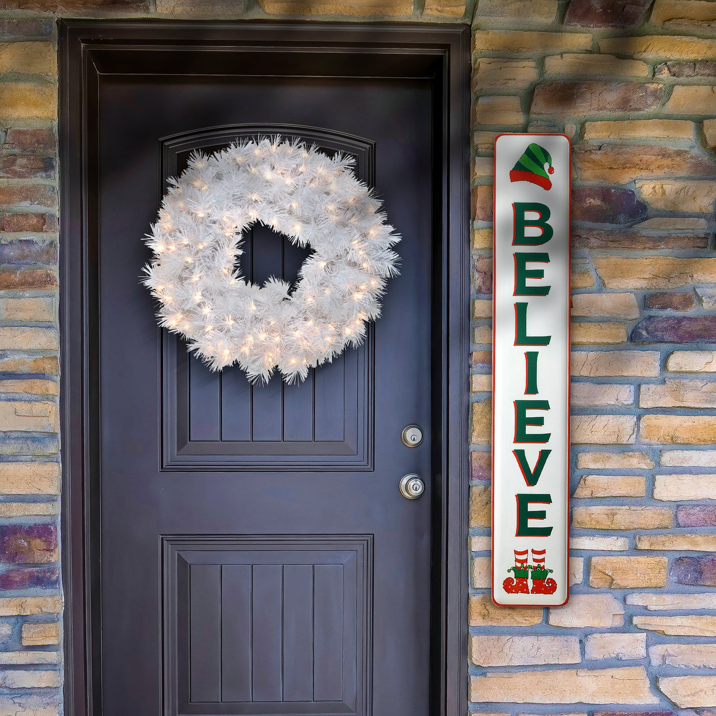 47 in. Believe Vertical Holiday Wall Sign