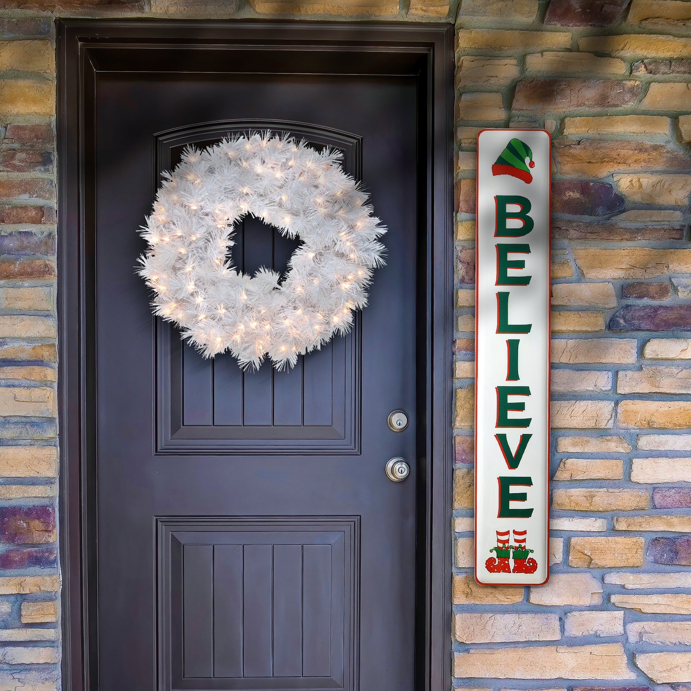 47 in. Believe Vertical Holiday Wall Sign