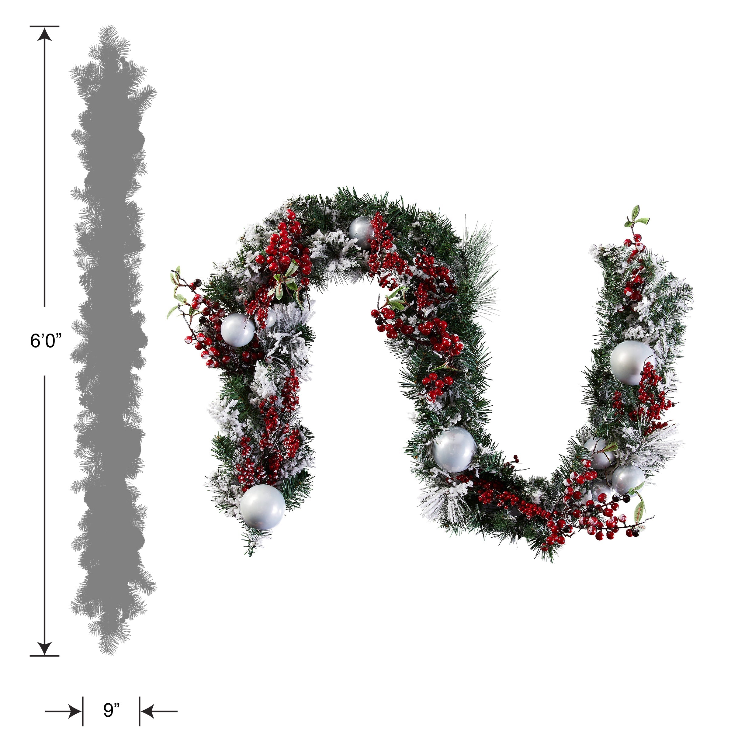 6 ft. Christmas Collection Evergreen Decorated Garland