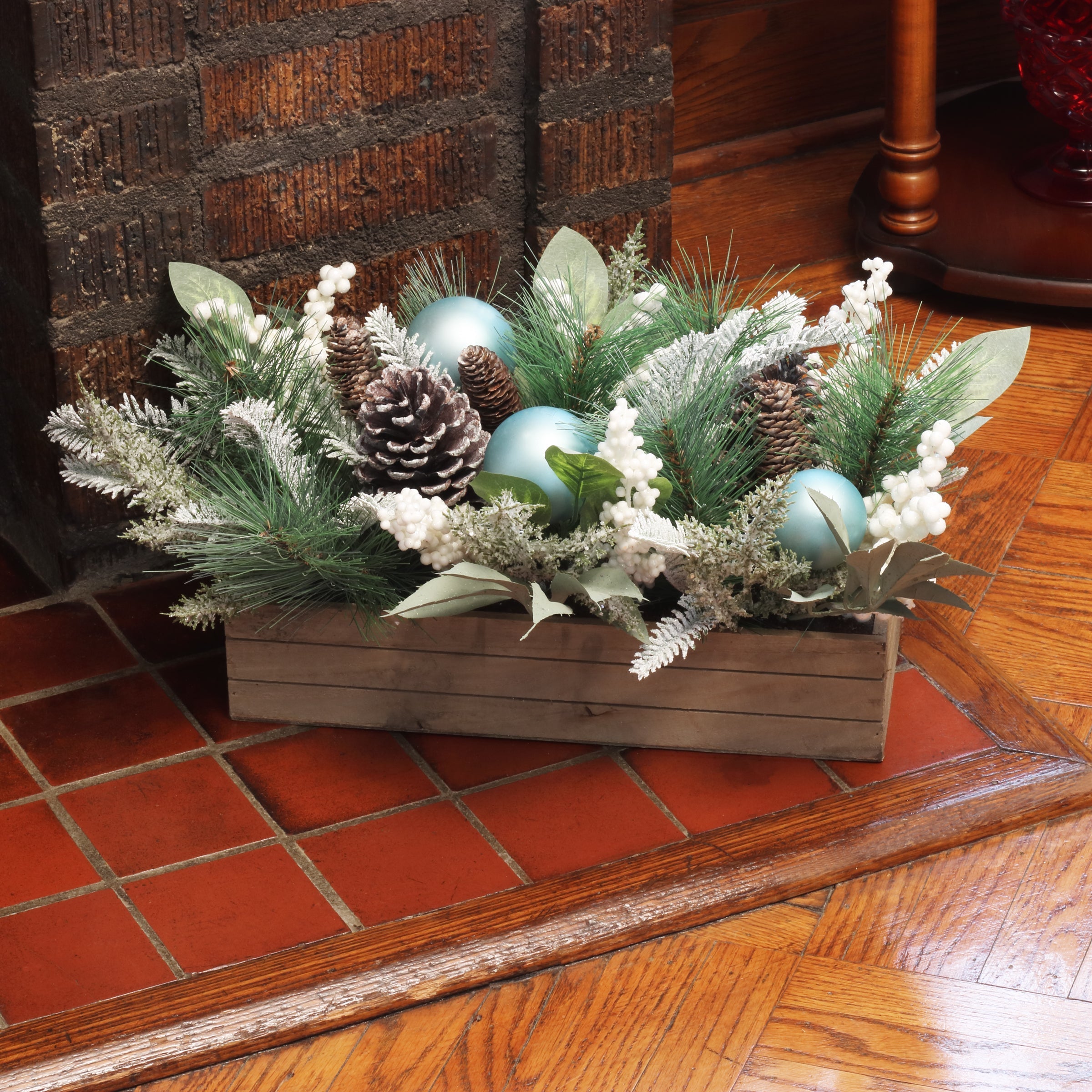 22 in. Decorated Evergreen Christmas Arrangement
