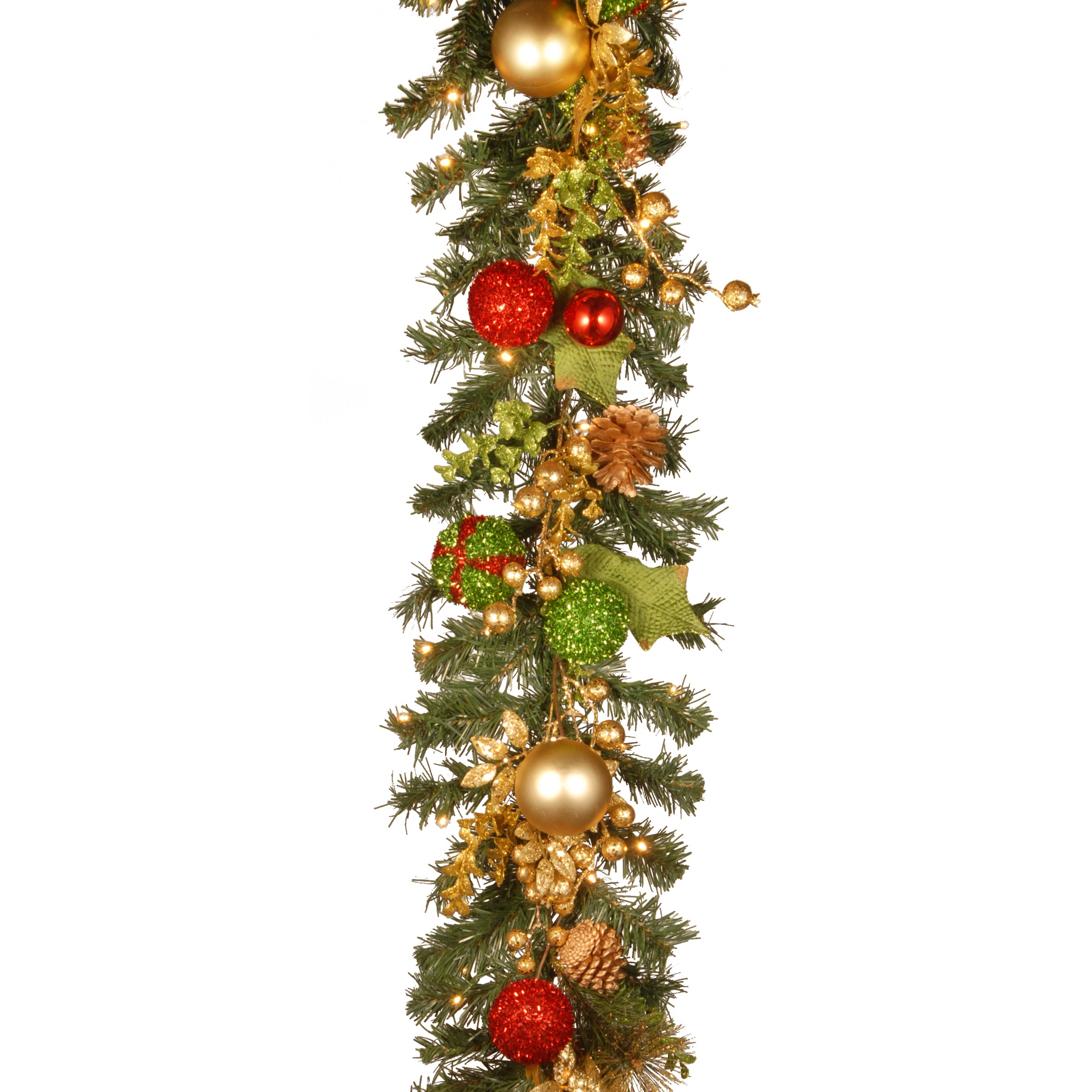 6 ft. Pre-Lit Decorated Garland with LED Lights