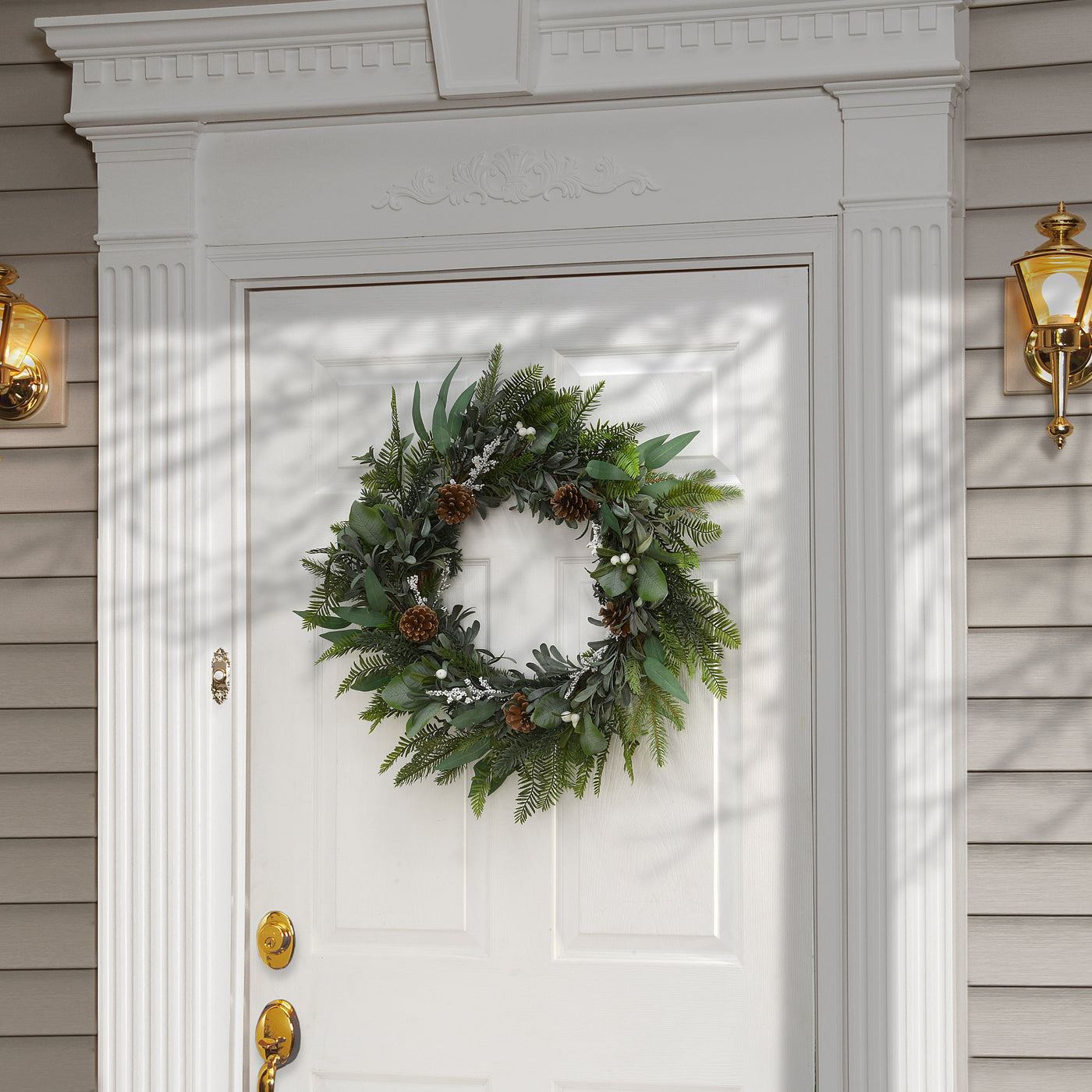 24 in. Mixed Leaf Christmas Wreath