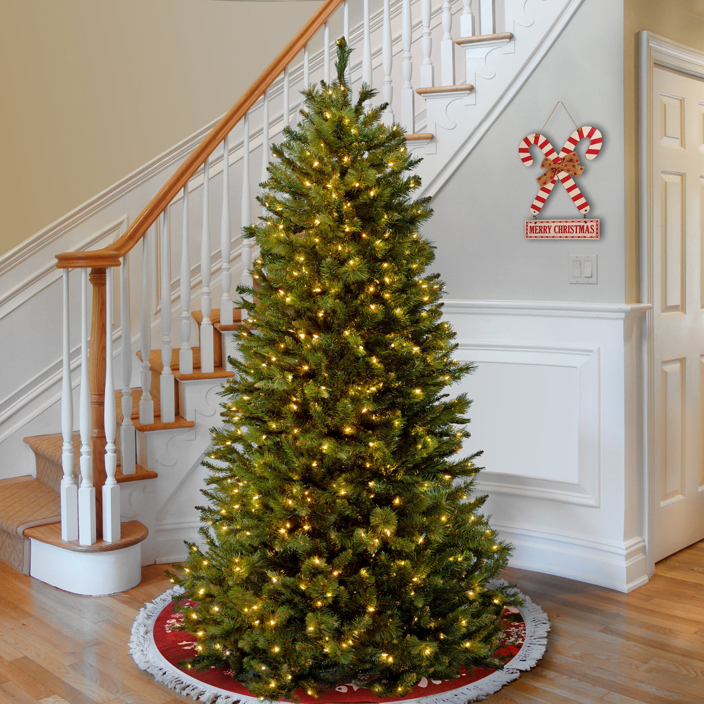 7.5 ft. Pre-Lit Rocky Ridge Pine  Slim Tree with Clear Lights