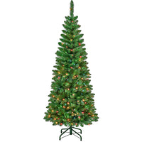 6 ft. Pre-Lit Rowan Slim Tree with Multicolor Lights