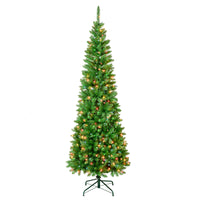 7.5 ft. Pre-Lit Rowan Pencil Slim Tree with Multicolor Lights