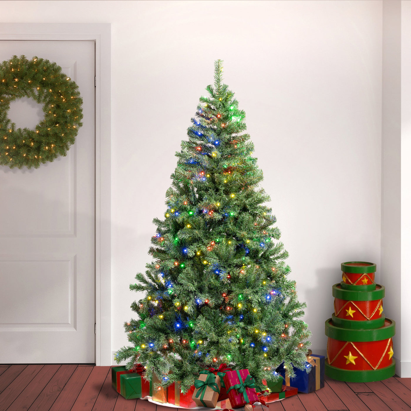6 ft. Pre-Lit Sagamore Tree with Multi LED Lights