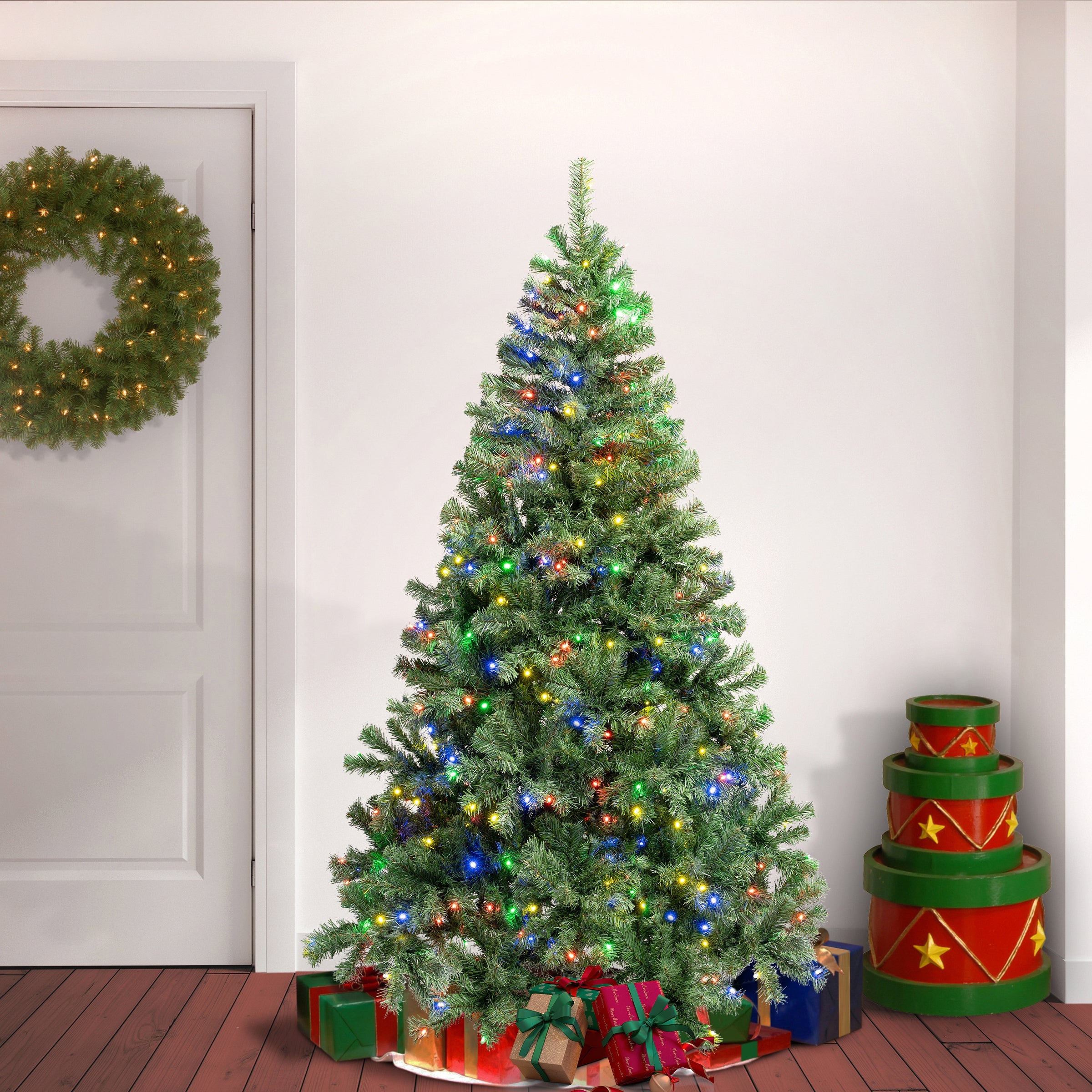 6 ft. Pre-Lit Sagamore Tree with Multi LED Lights