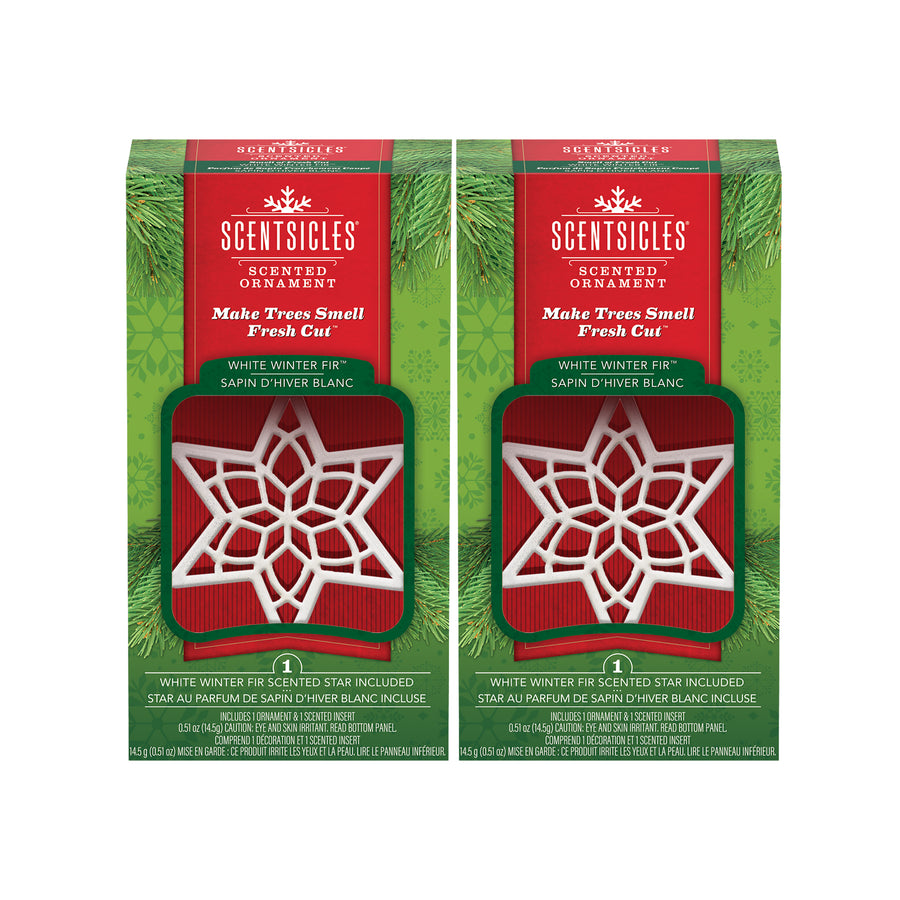 Scentsicles, Scented Star Ornament, White Winter Fir, 2-Pack