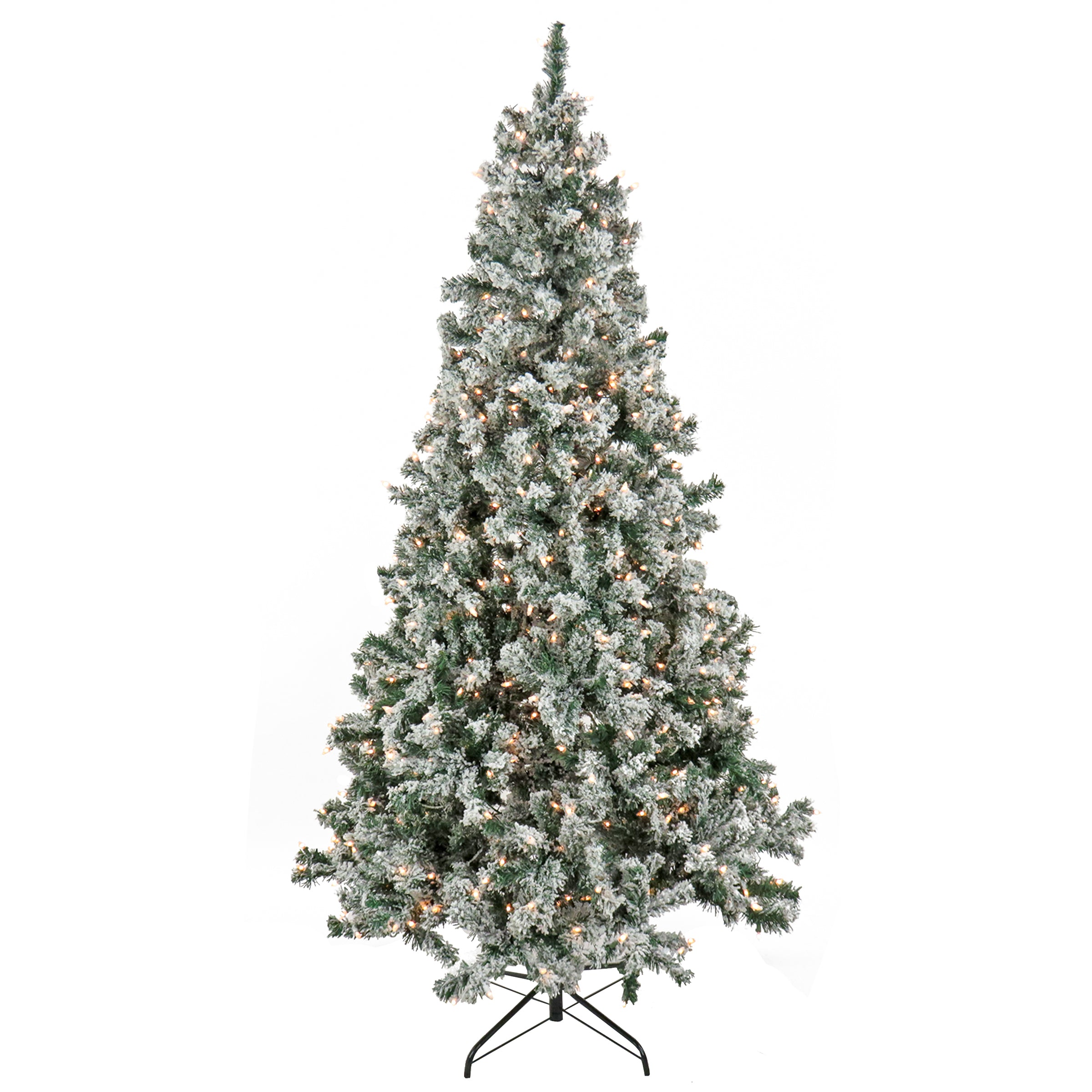 6.5 ft. Pre-Lit Snowy Crestview Tree with Clear Lights