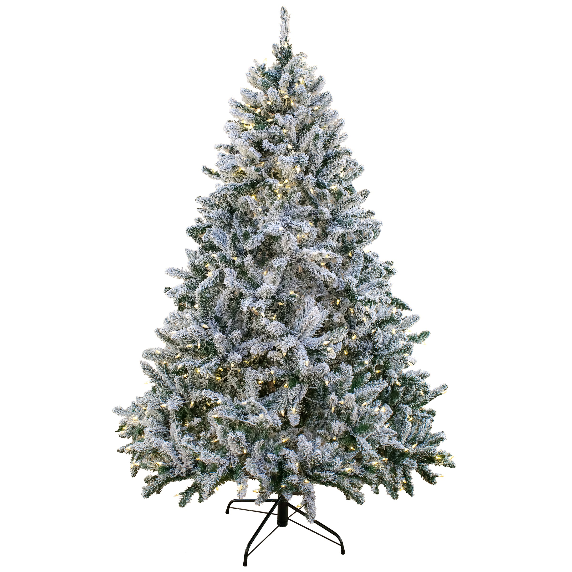 9ft. Pre-Lit Snowy Hudson Hinged Tree with PowerConnect Warm White LED Lights