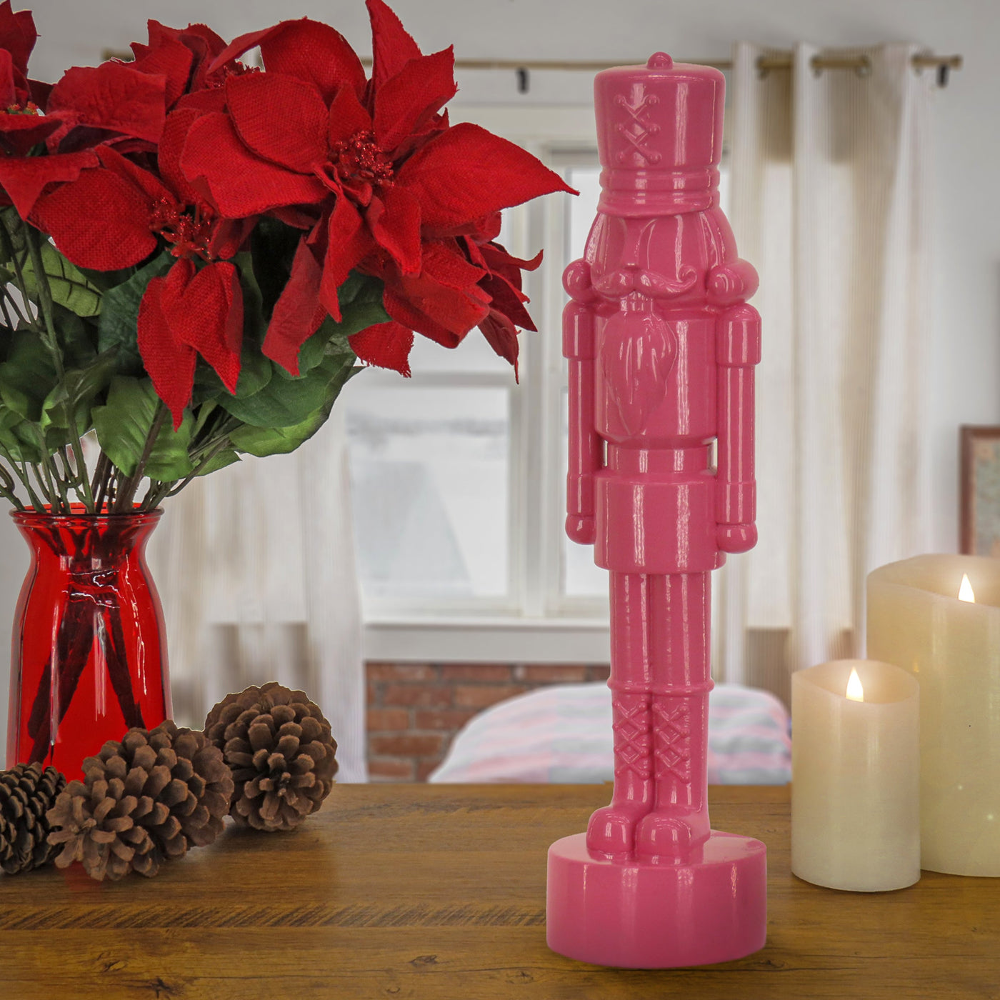 18 in. HGTV Home Collection Nutcracker Christmas Decor, Pink