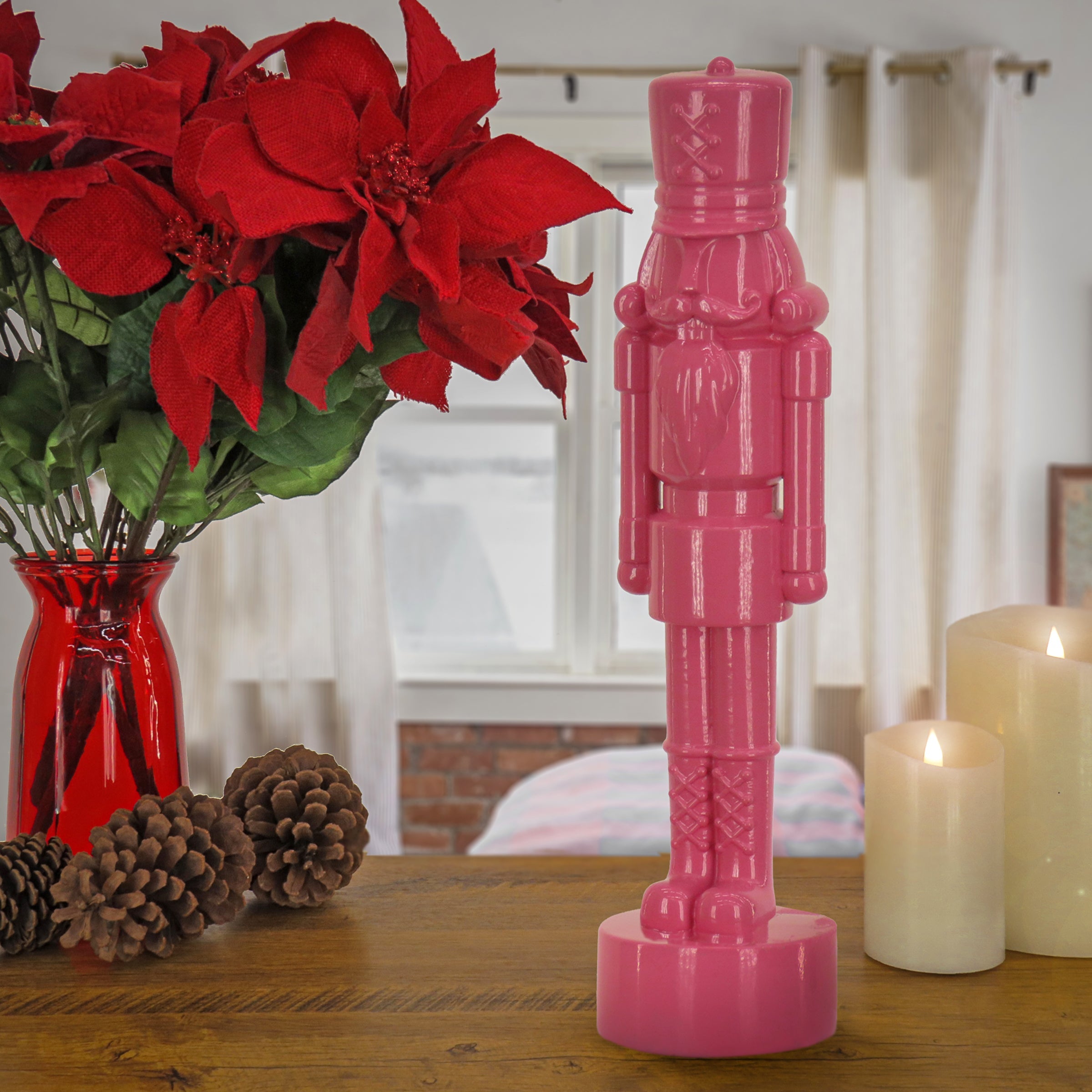 18 in. HGTV Home Collection Nutcracker Christmas Decor, Pink