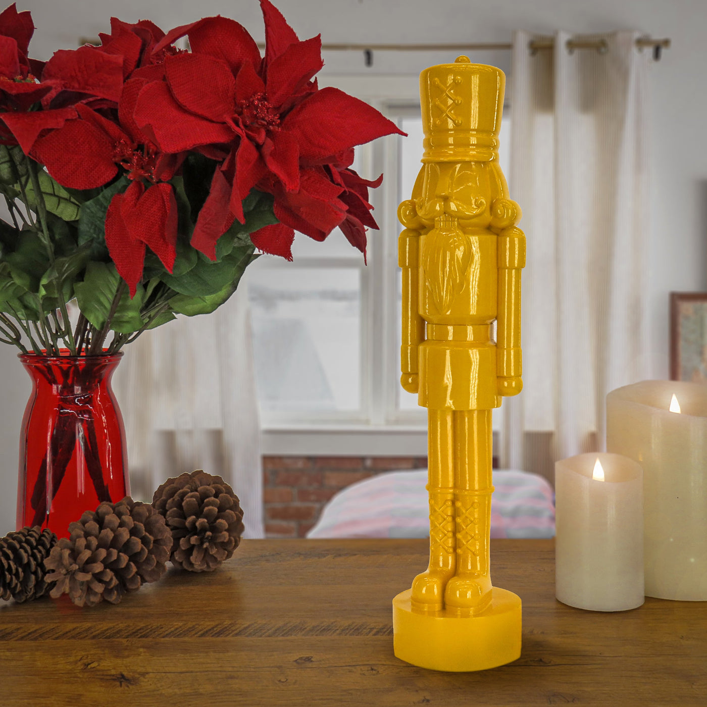 18 in. HGTV Home Collection Nutcracker Christmas Decor, Yellow