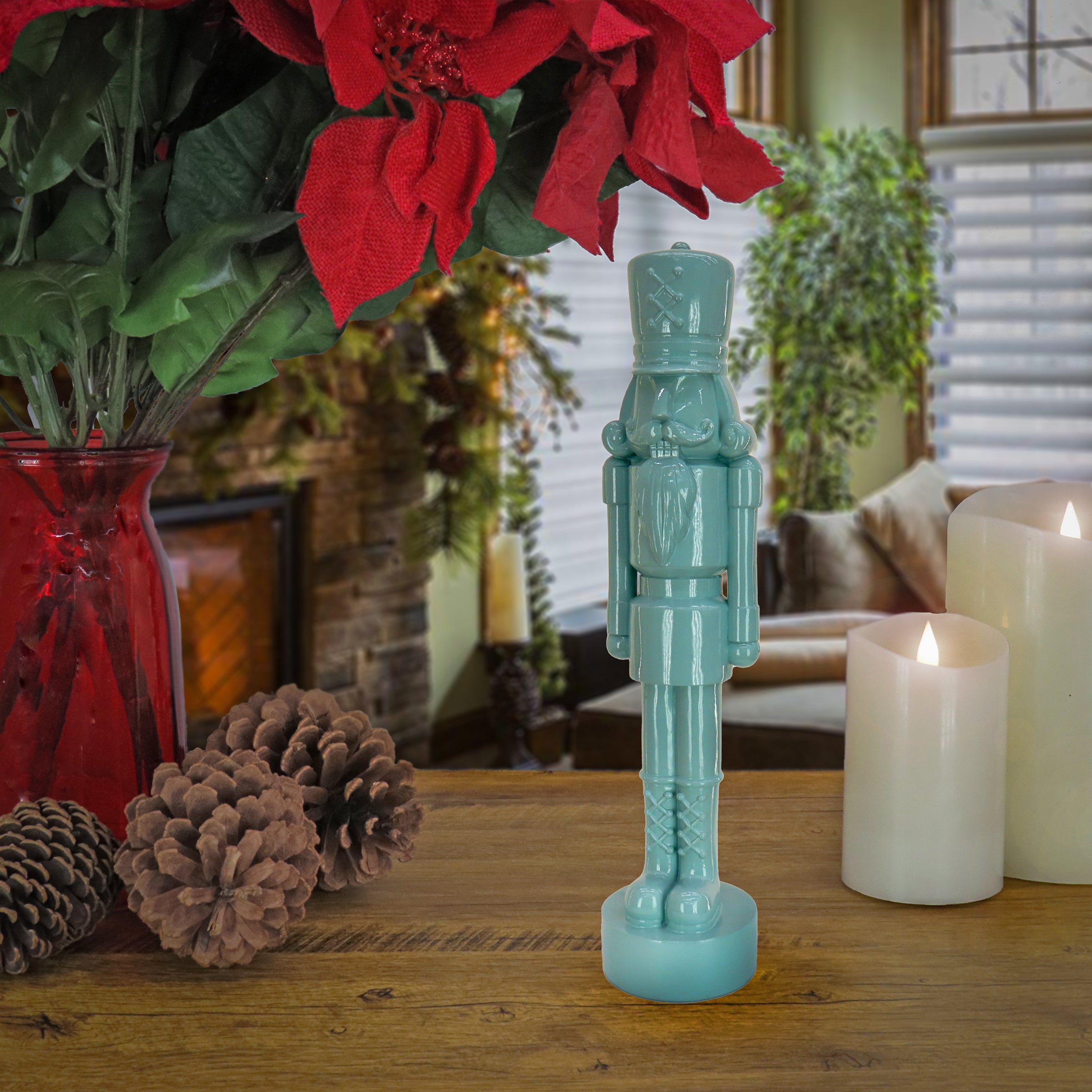 12 in. HGTV Home Collection Nutcracker Christmas Decor, Icy Blue