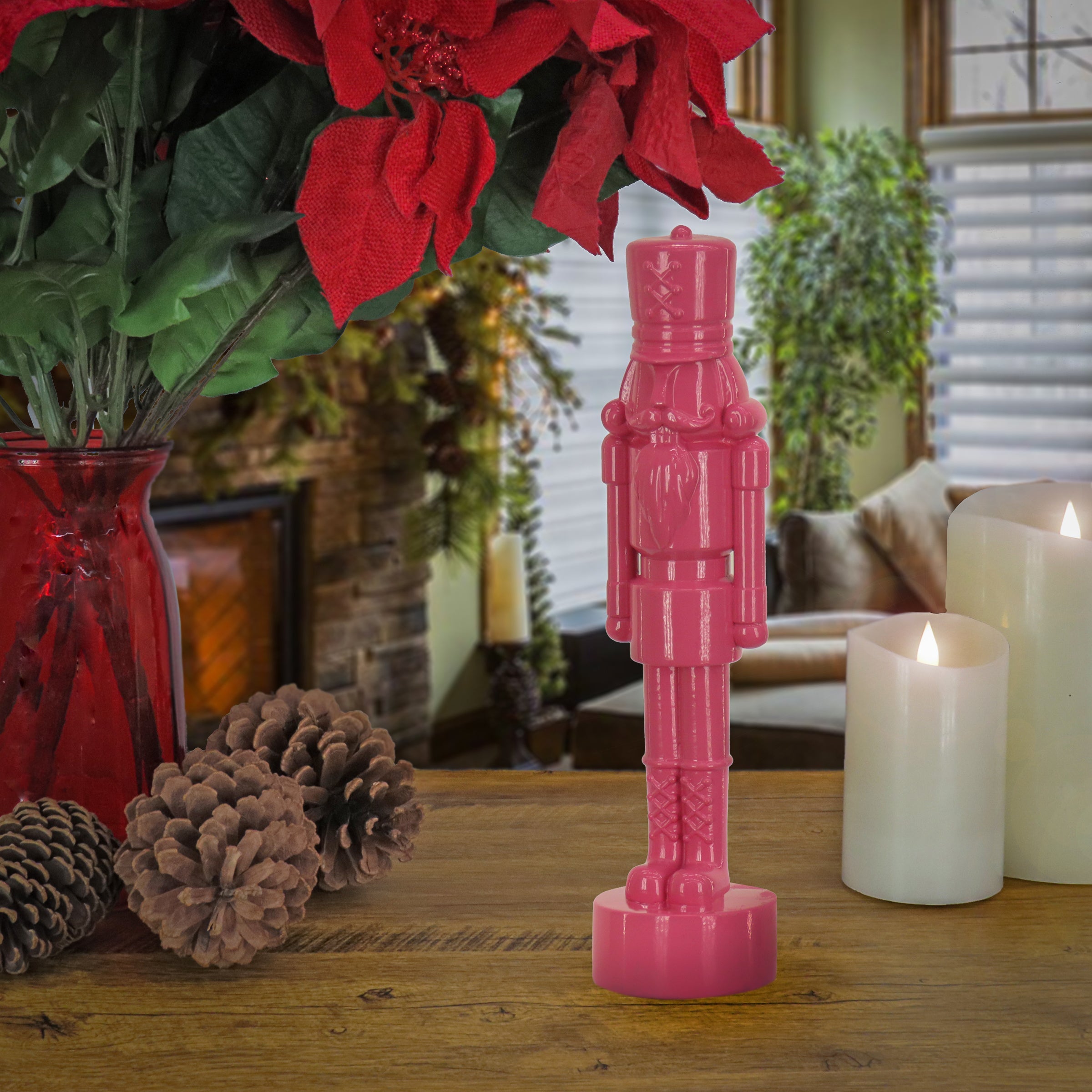 12 in. HGTV Home Collection Nutcracker Christmas Decor, Pink