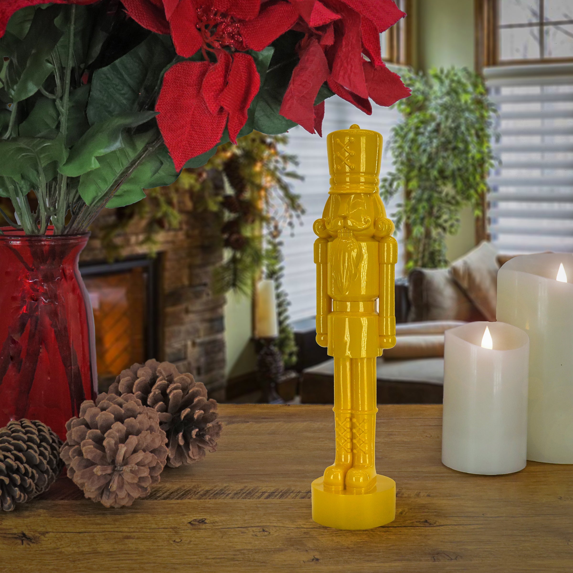 12 in. HGTV Home Collection Nutcracker Christmas Decor, Yellow