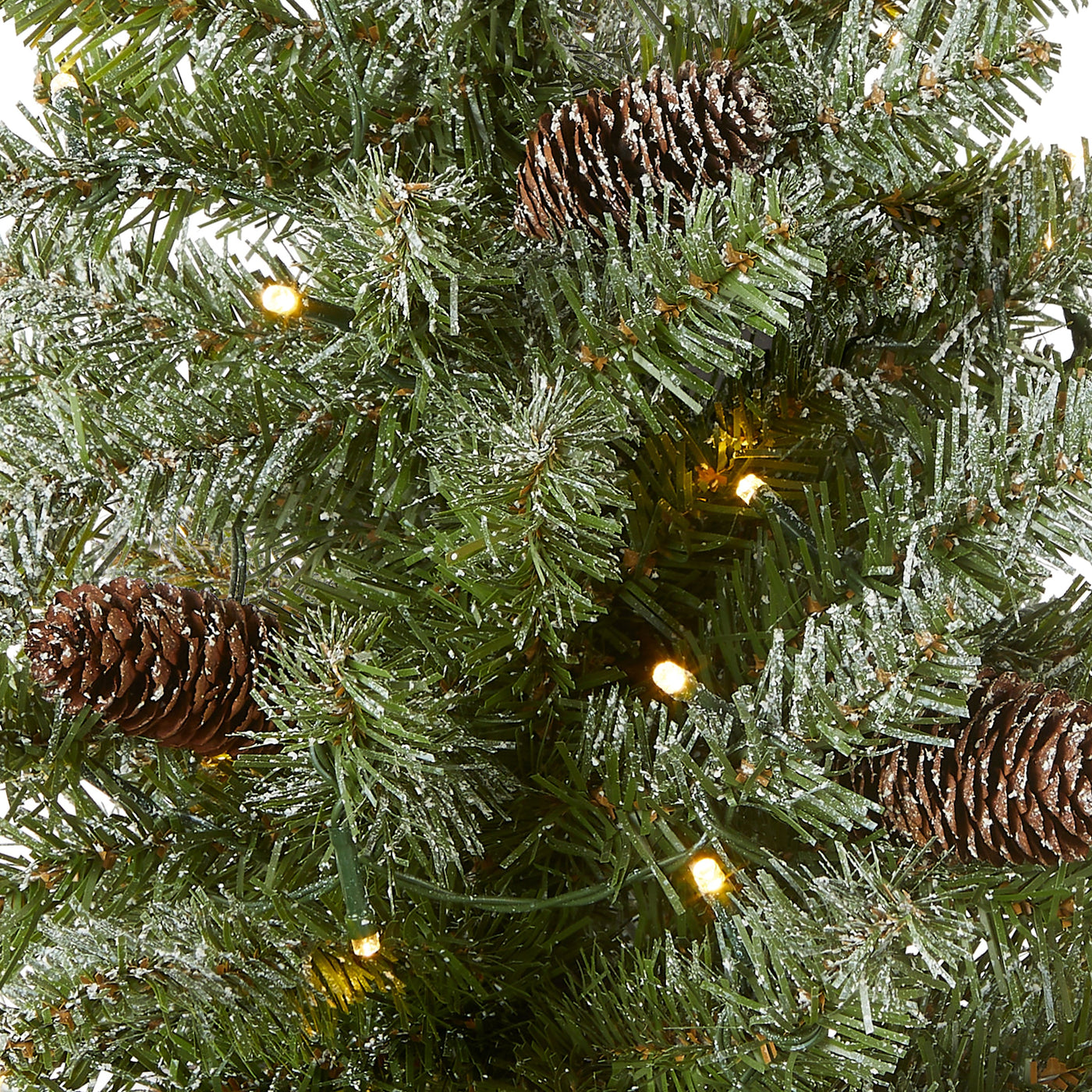 2 ft. Pre-Lit Snowy Concolor Fir Tree with LED Lights