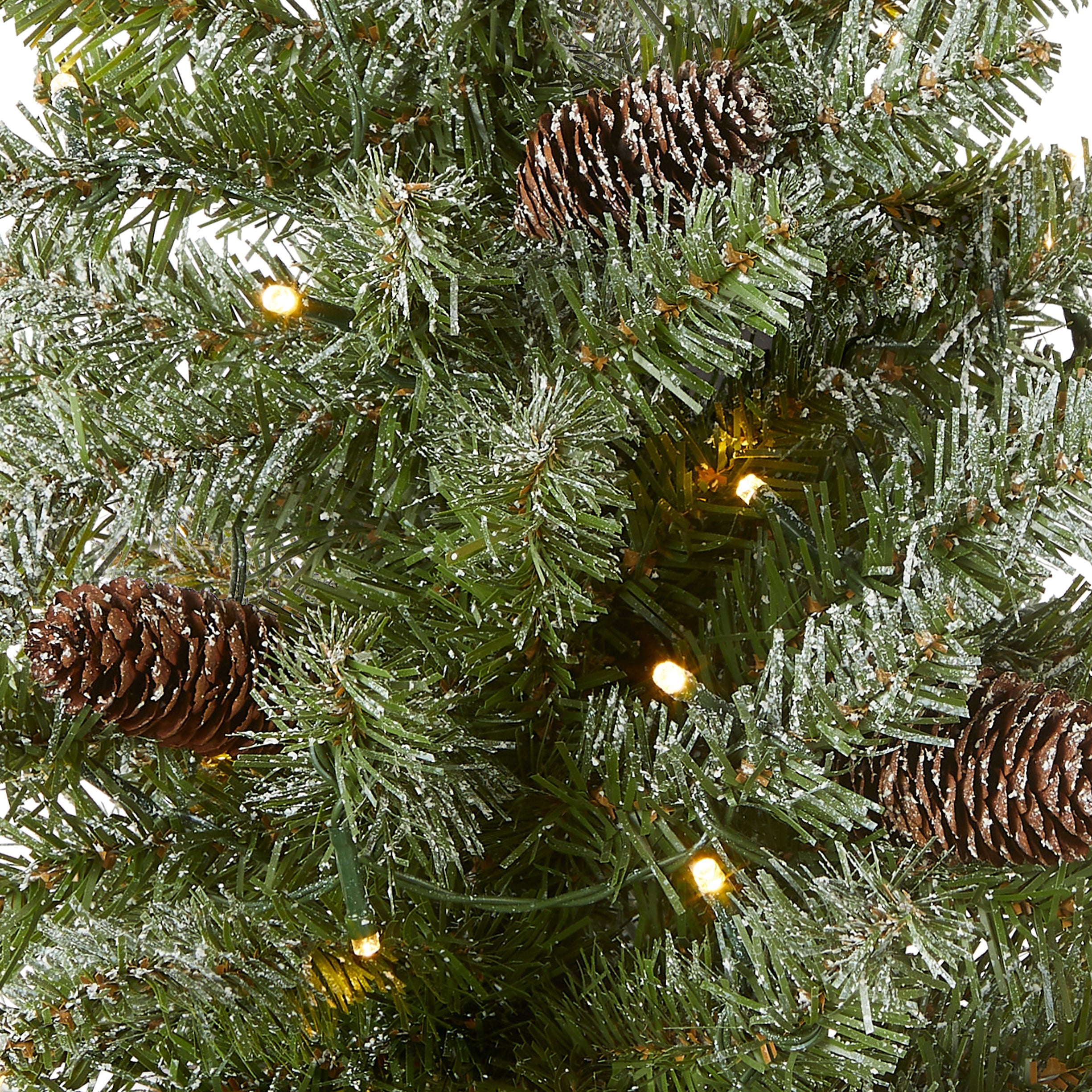 2 ft. Pre-Lit Snowy Concolor Fir Tree with LED Lights