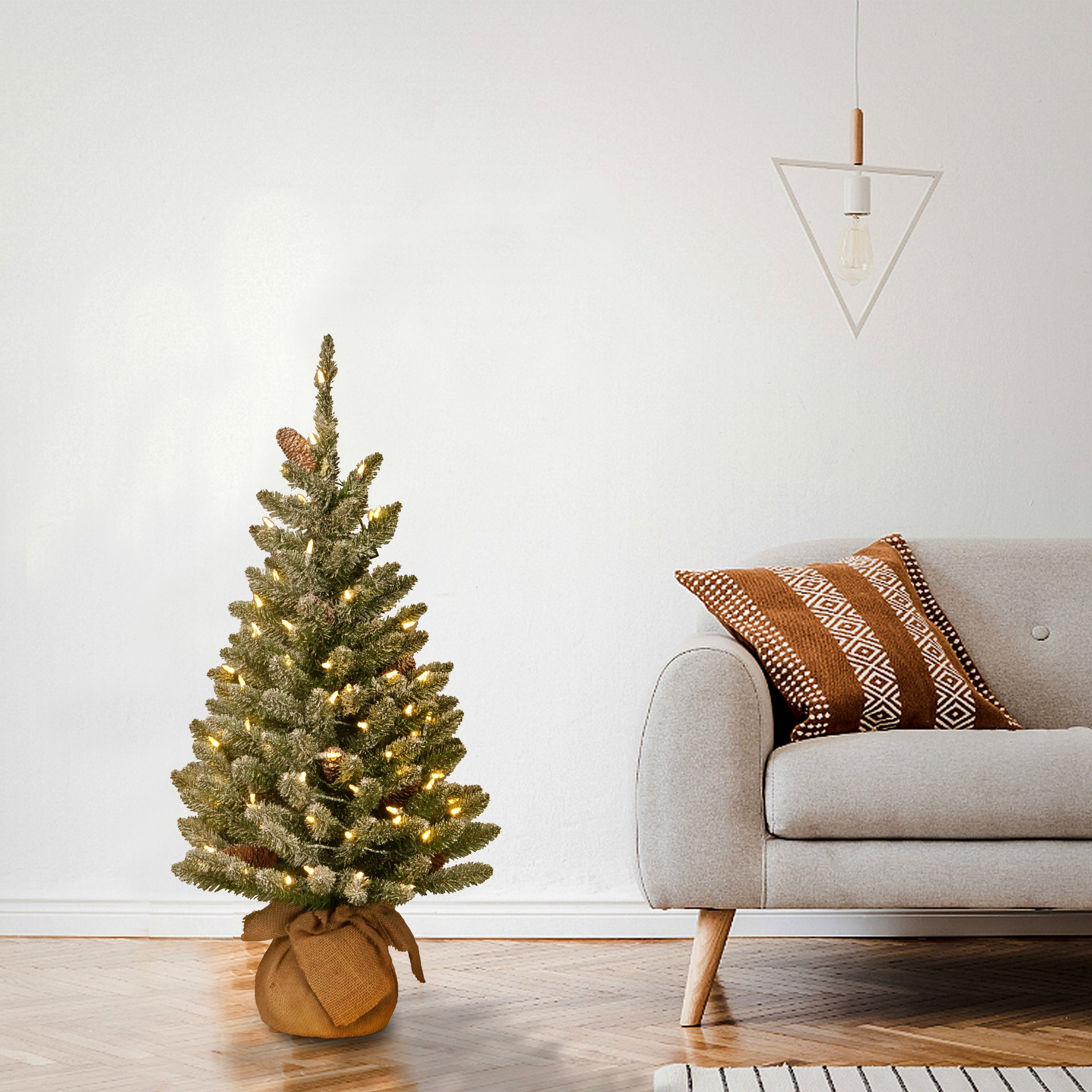 3 ft. Pre-Lit Snowy Concolor Fir Tree with LED Lights