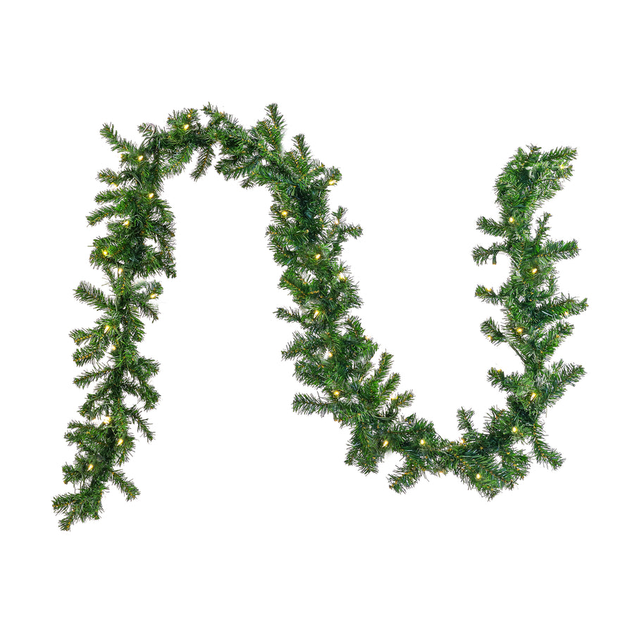 9 ft. Pre-Lit Stefan Fir Garland with Clear Lights