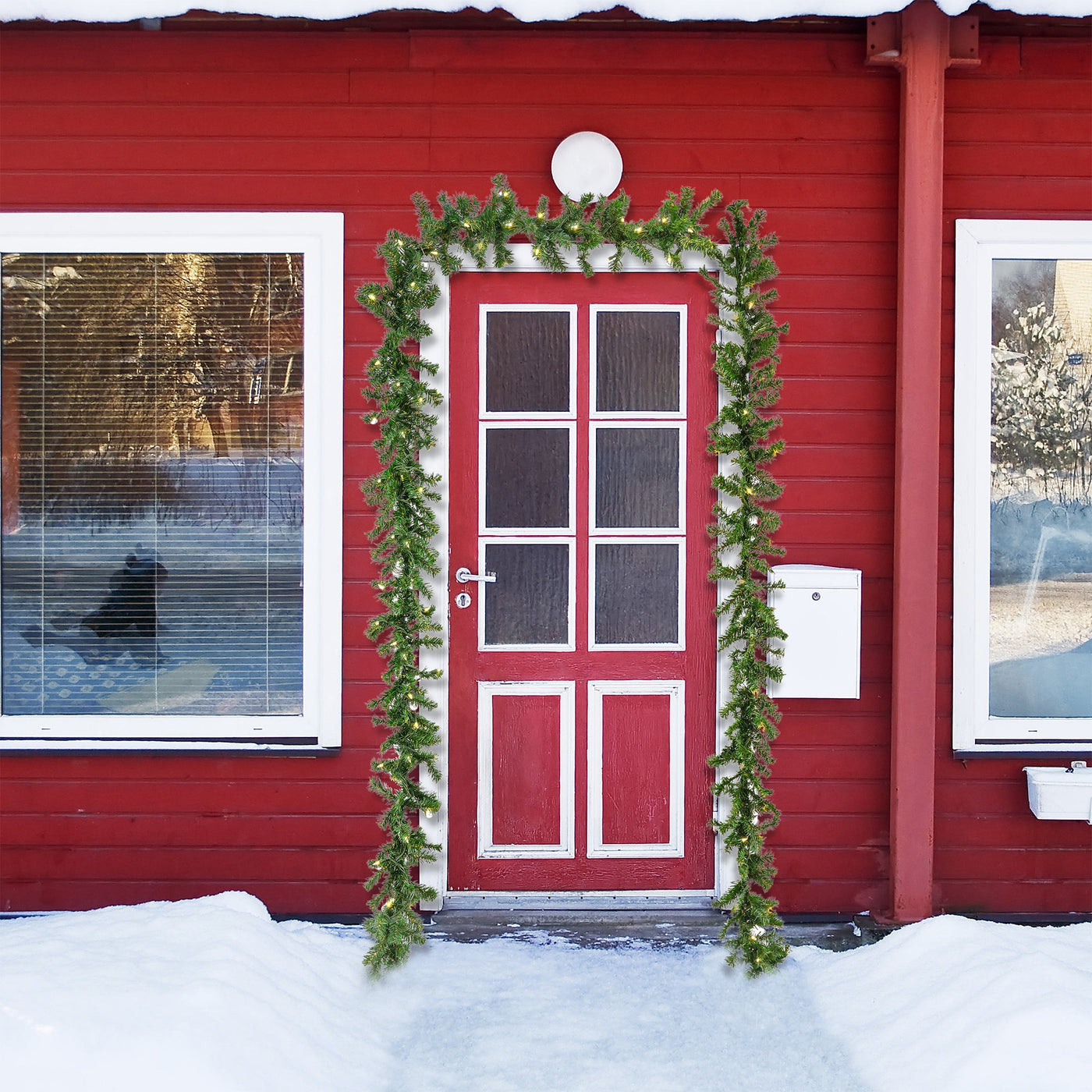 9 ft. Pre-Lit Stefan Fir Garland with Clear Lights