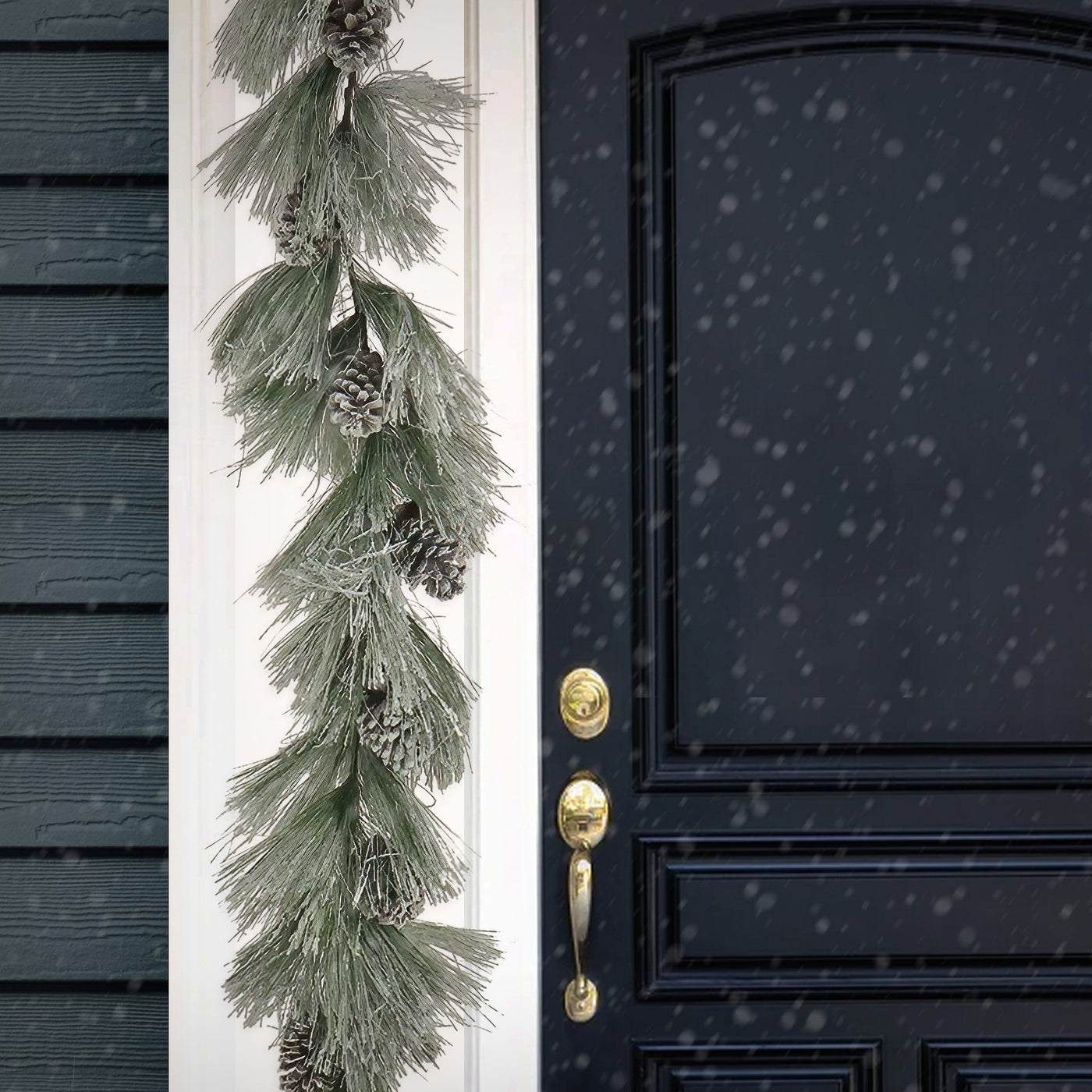 7 ft. Snowy Long Needle Plastic Garland