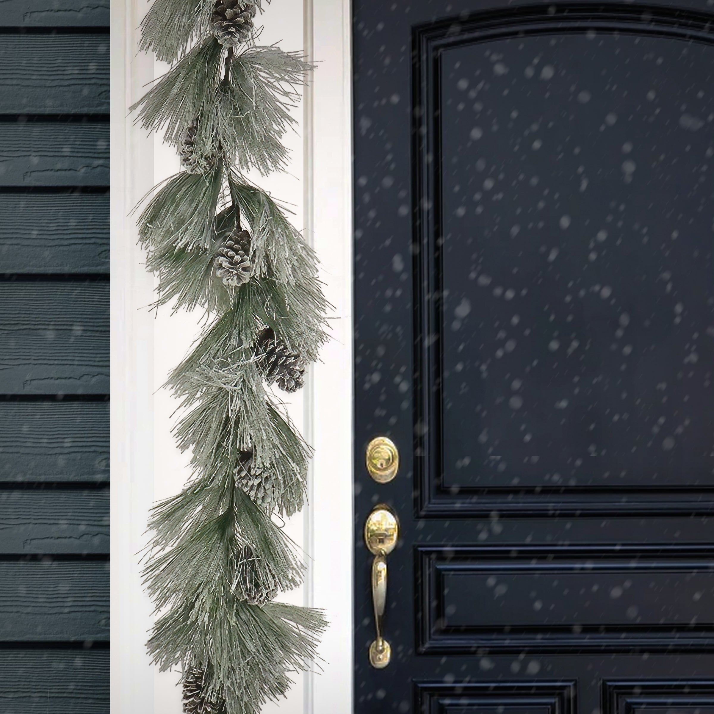 7 ft. Snowy Long Needle Plastic Garland