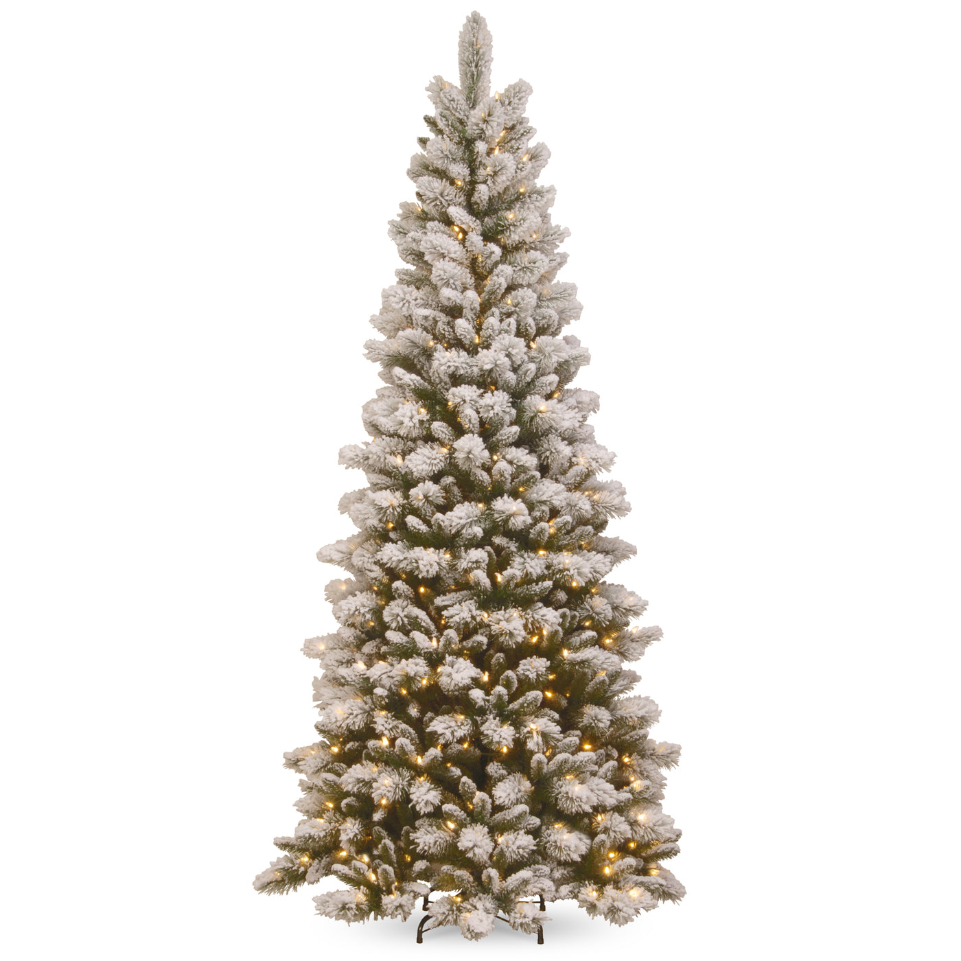 7.5 ft. Pre-Lit Snowy Westwood Pine Slim Tree with Clear Lights