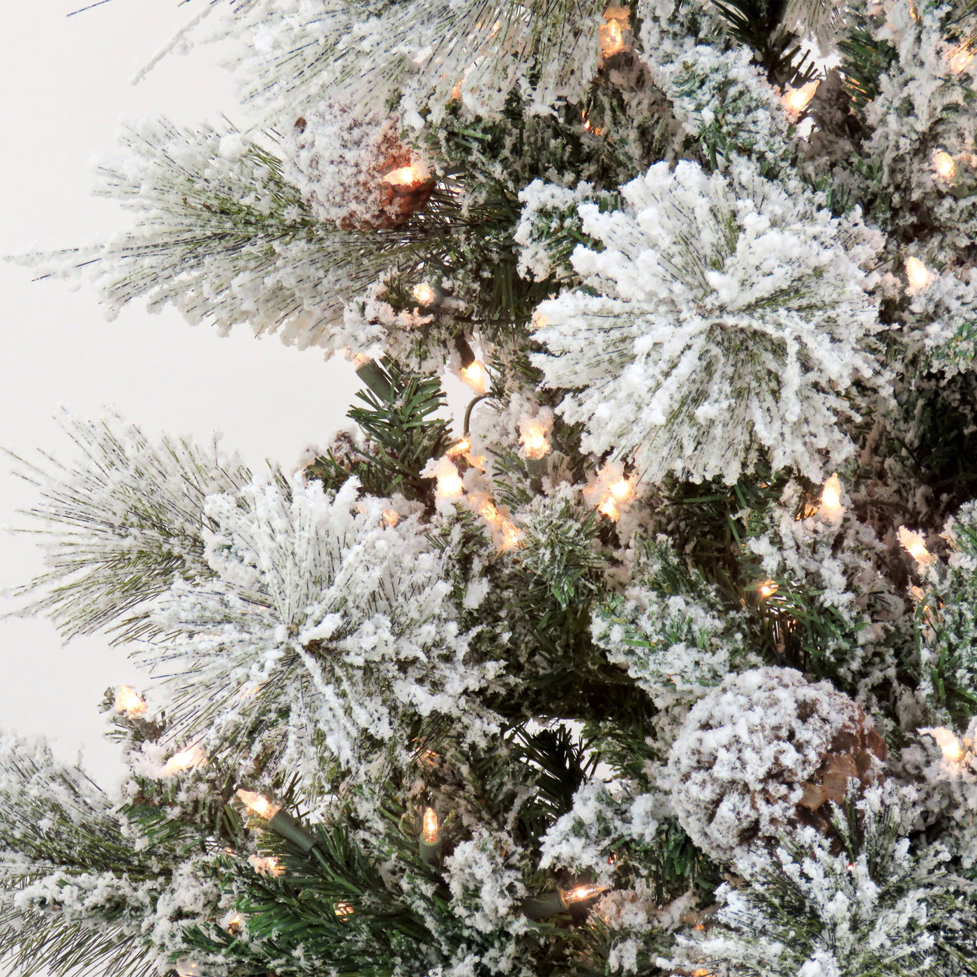 6.5 ft. Pre-Lit Snowy Yorkshire Tree with Clear Incandescent Lights