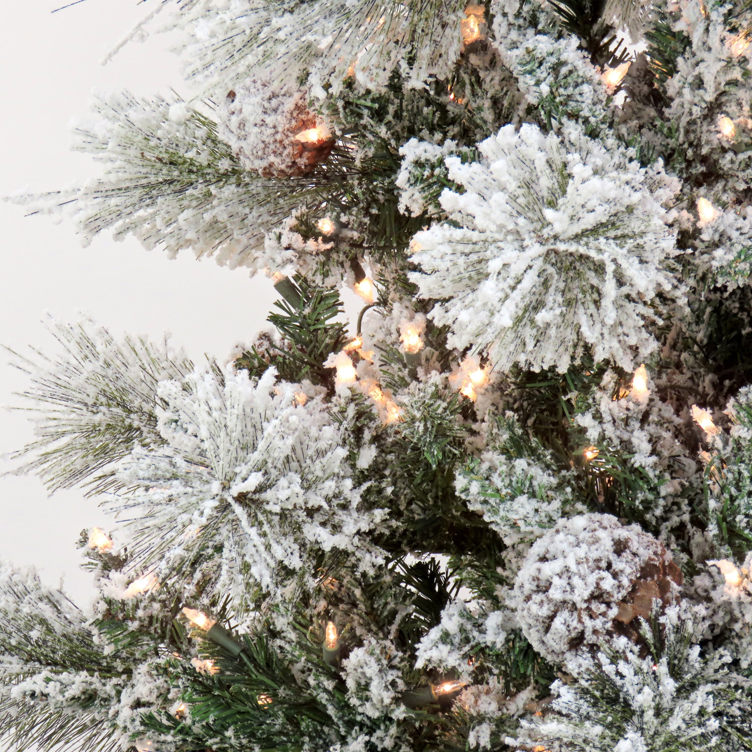 6.5 ft. Pre-Lit Snowy Yorkshire Tree with Clear Incandescent Lights