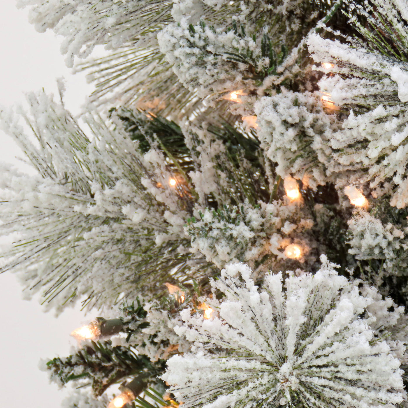 6.5 ft. Pre-Lit Snowy Yorkshire Tree with Clear Incandescent Lights