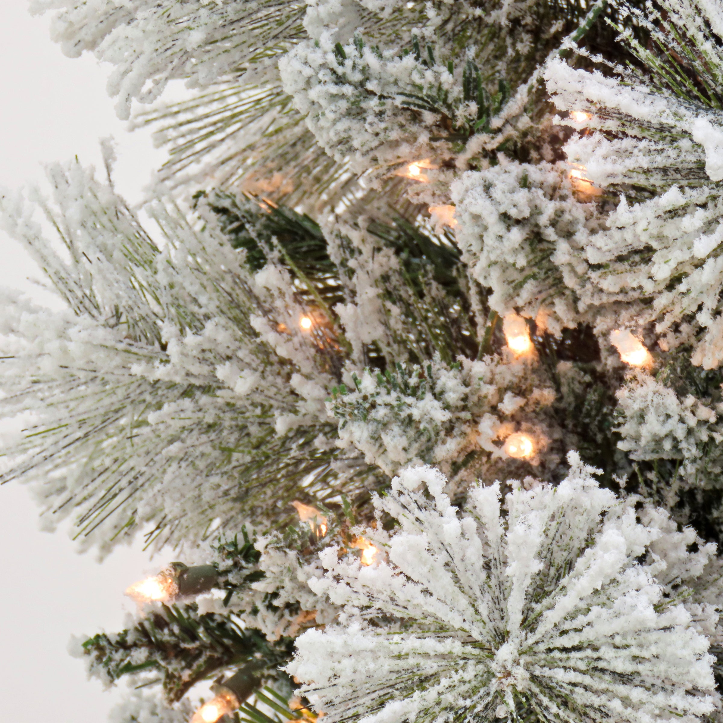 6.5 ft. Pre-Lit Snowy Yorkshire Tree with Clear Incandescent Lights
