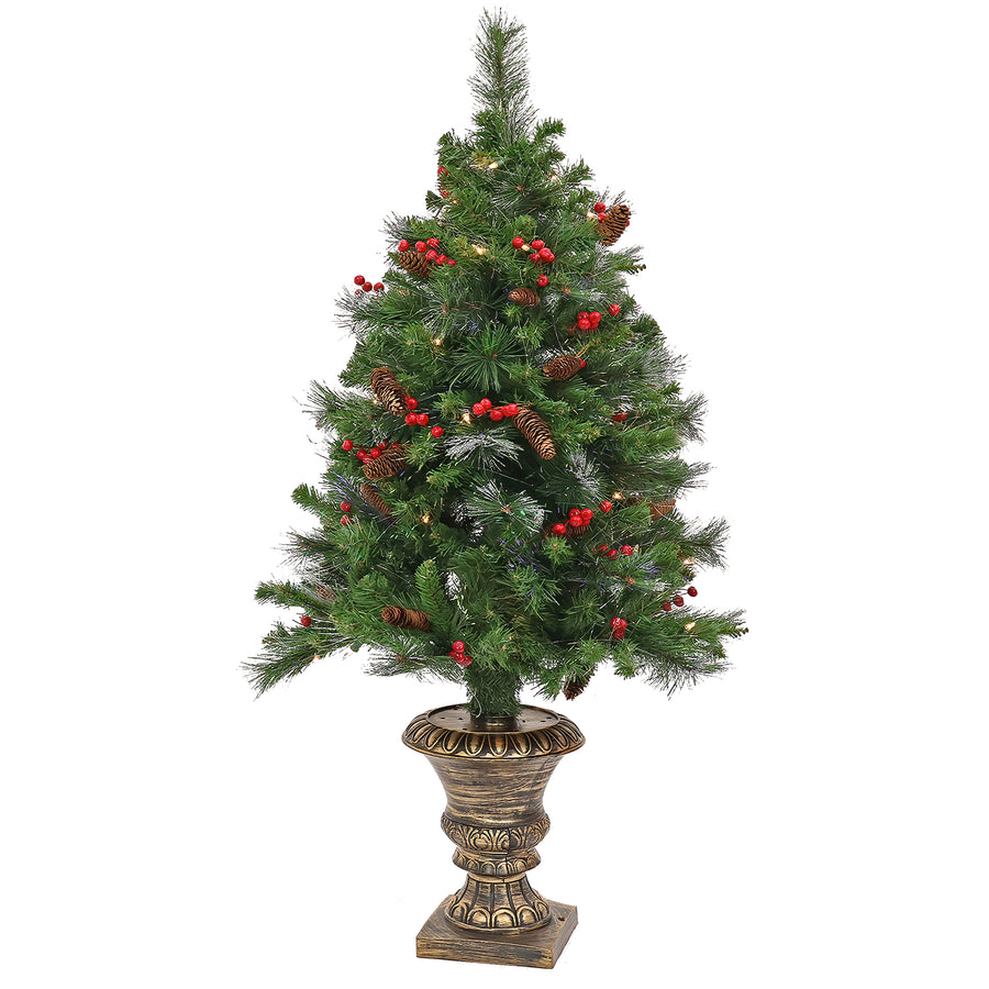 4 ft. Pre-Lit Crestwood Fiber Optic Tree