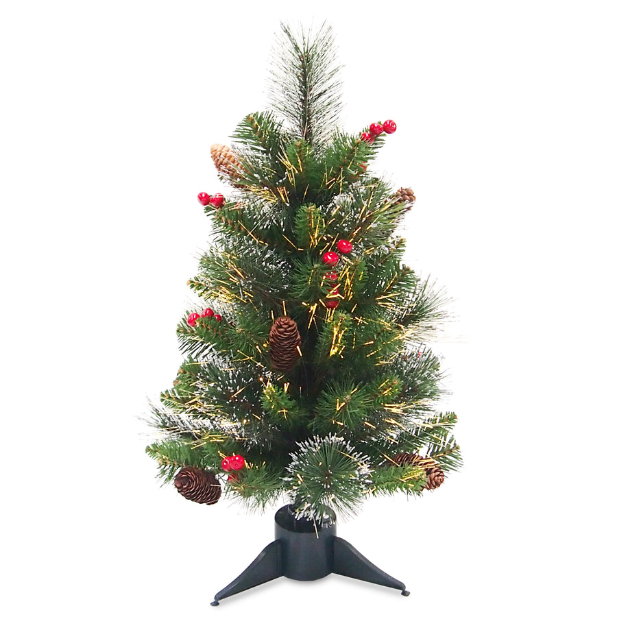 24 in.Pre-Lit Fiber Optic Crestwood Tree
